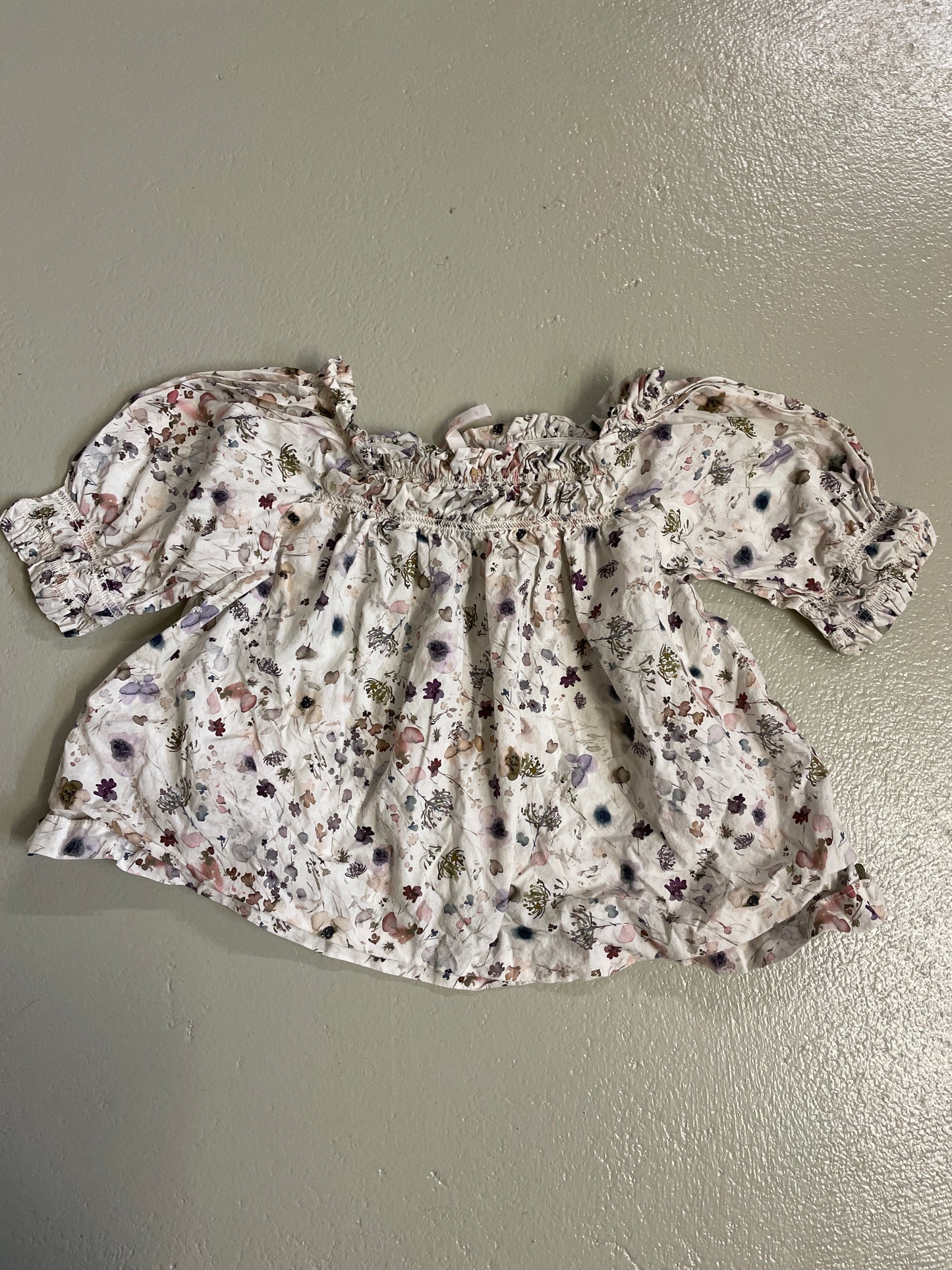 Bluse lang Blumen - Gr. 110