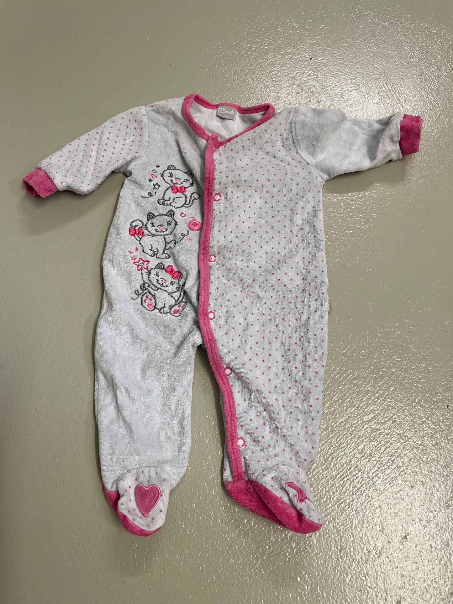 Strampler lang Katzen - Gr. 62