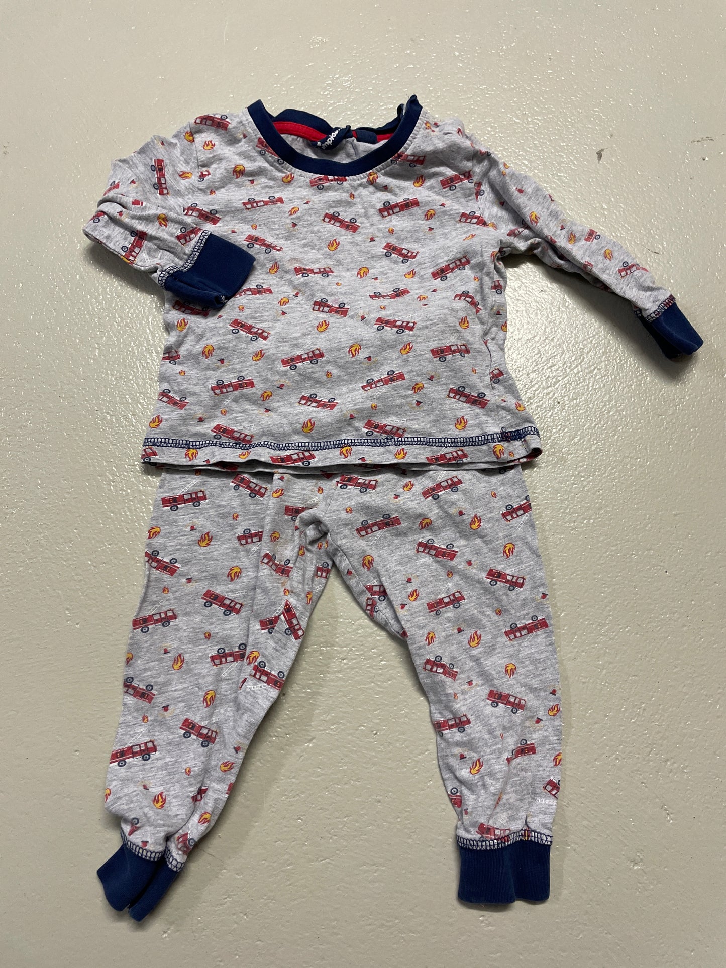 2er Set - Pyjama lang Feuerwehr - Gr. 74