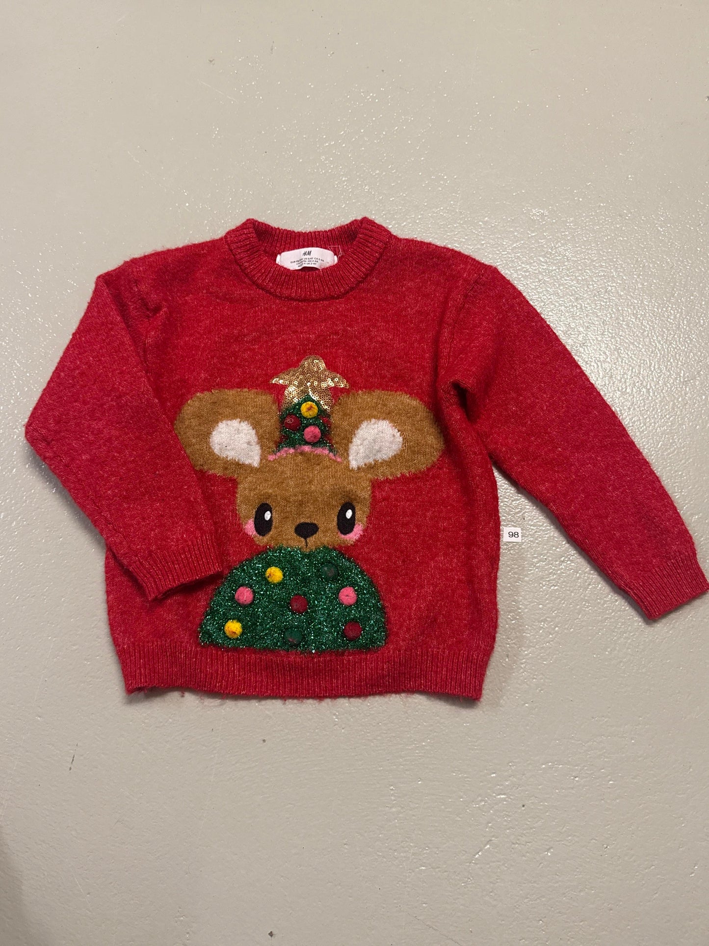 Pullover mit Rentier-Motiv - Gr. 98