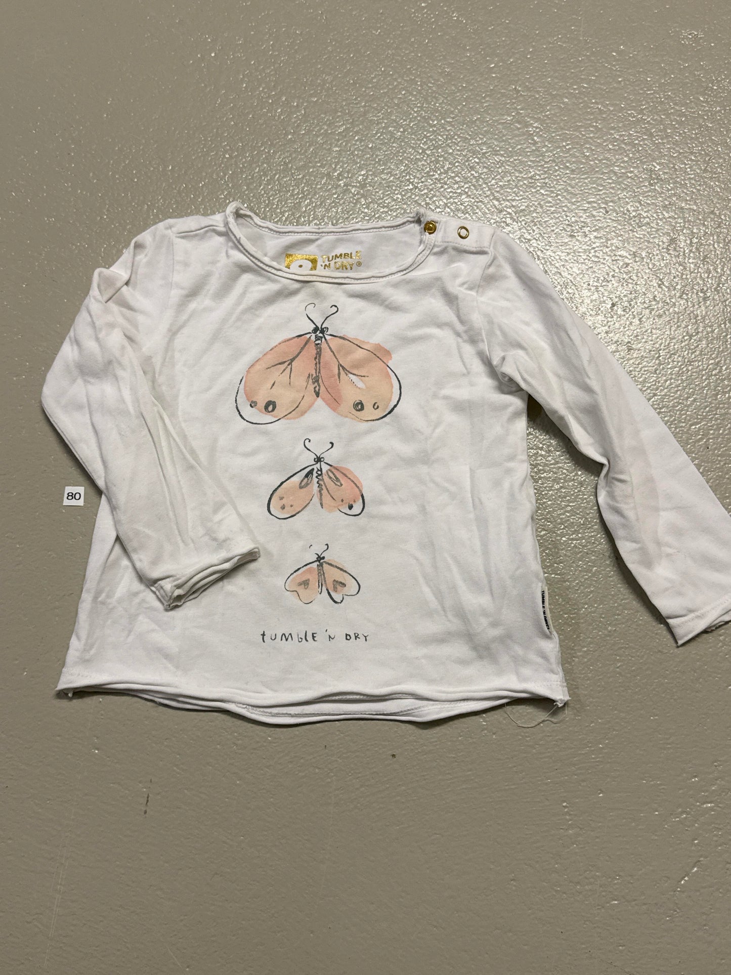 Langarmshirt mit Schmetterlingen - Gr. 80