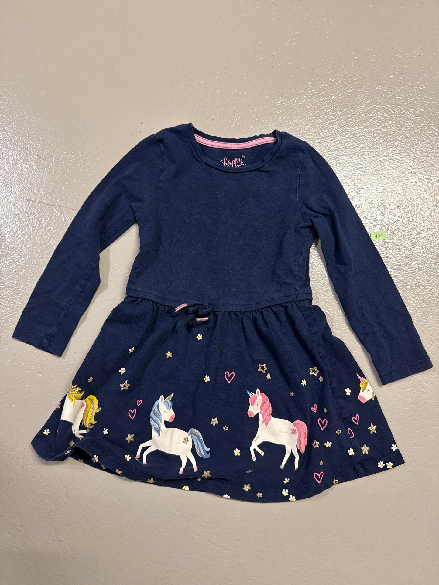 Kleid mit Einhorn-Motiv - Gr. 104