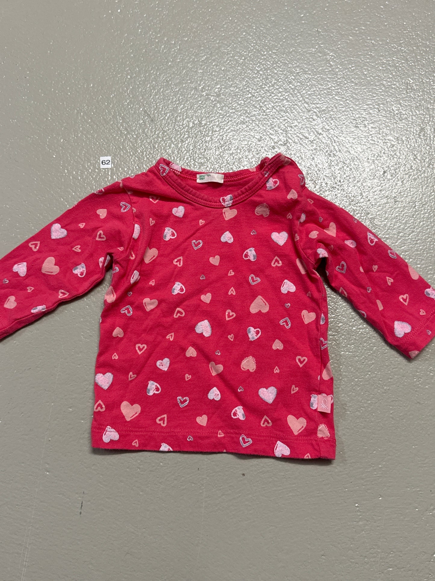 Langarmshirt mit Herzchen - Gr. 62