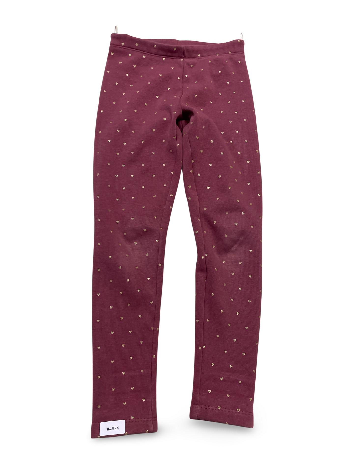 Leggings weinrot mit goldenen Herzen - Gr. 128