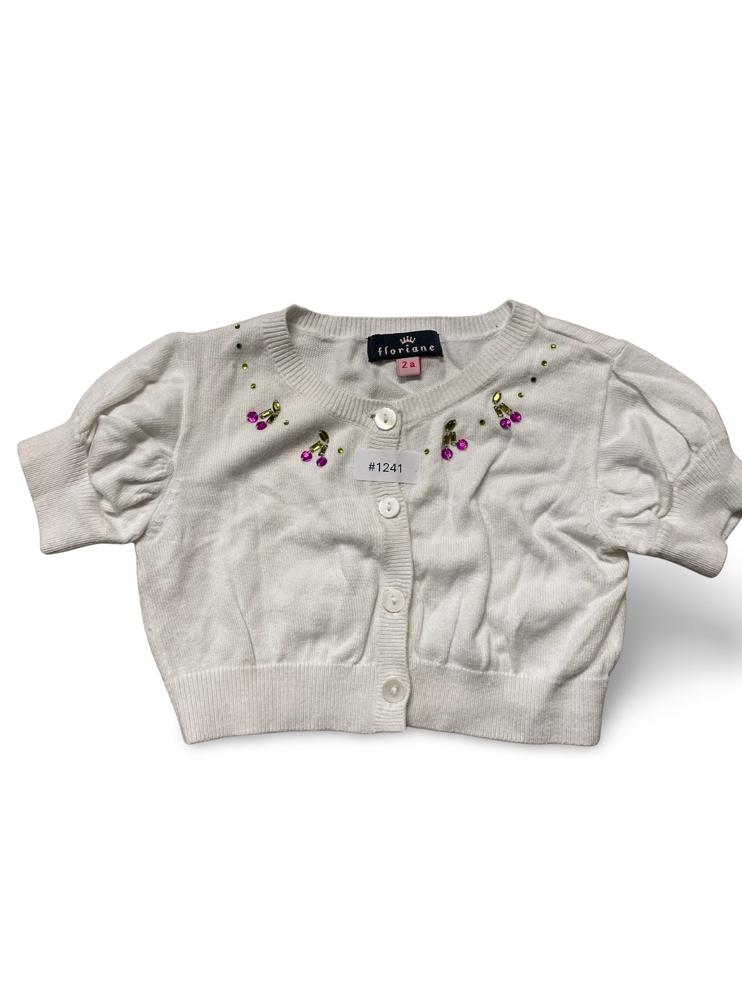 Cardigan mit Blumenstickerei - Gr. 62