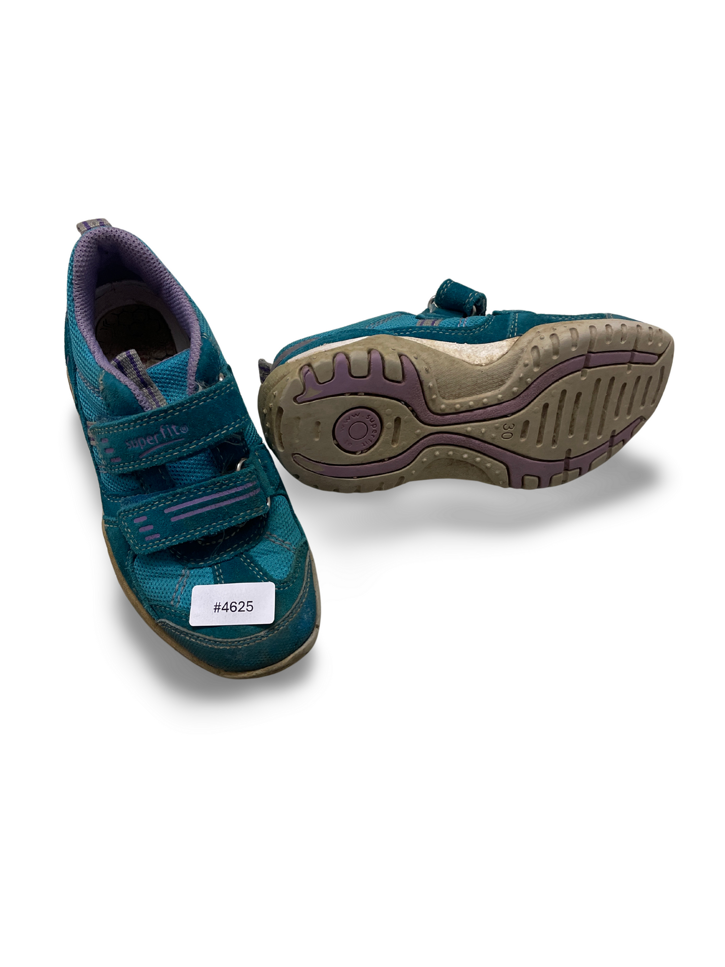 Kindersneaker mit Klettverschluss Türkis-Lila - Gr. 30