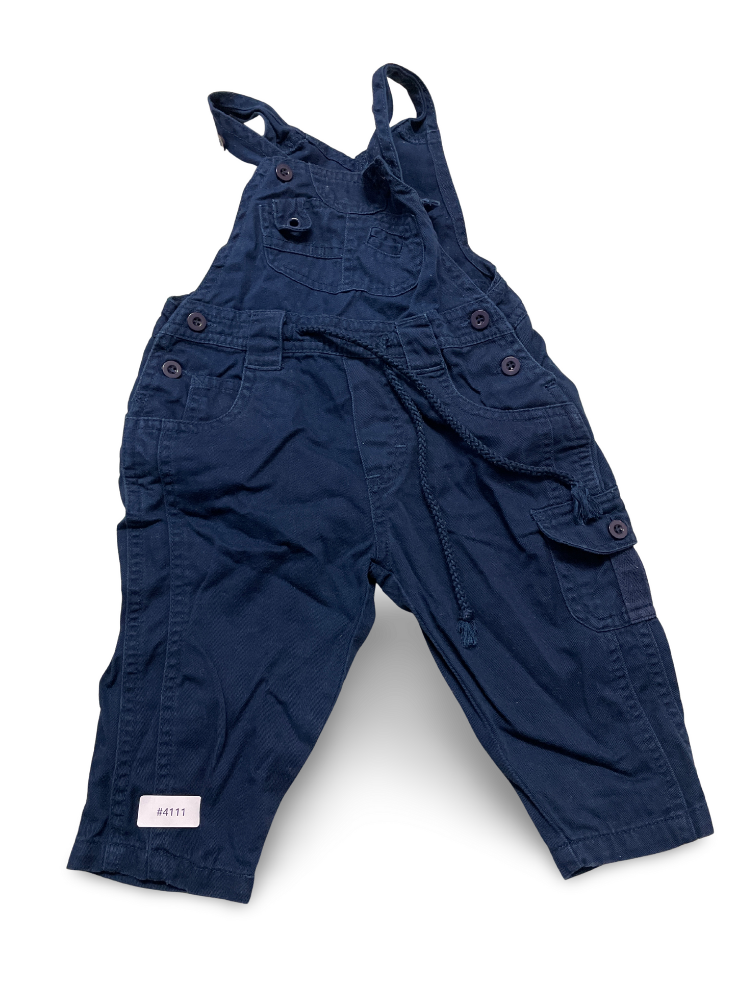 Dunkelblauer Latzstrampler - Gr. 68