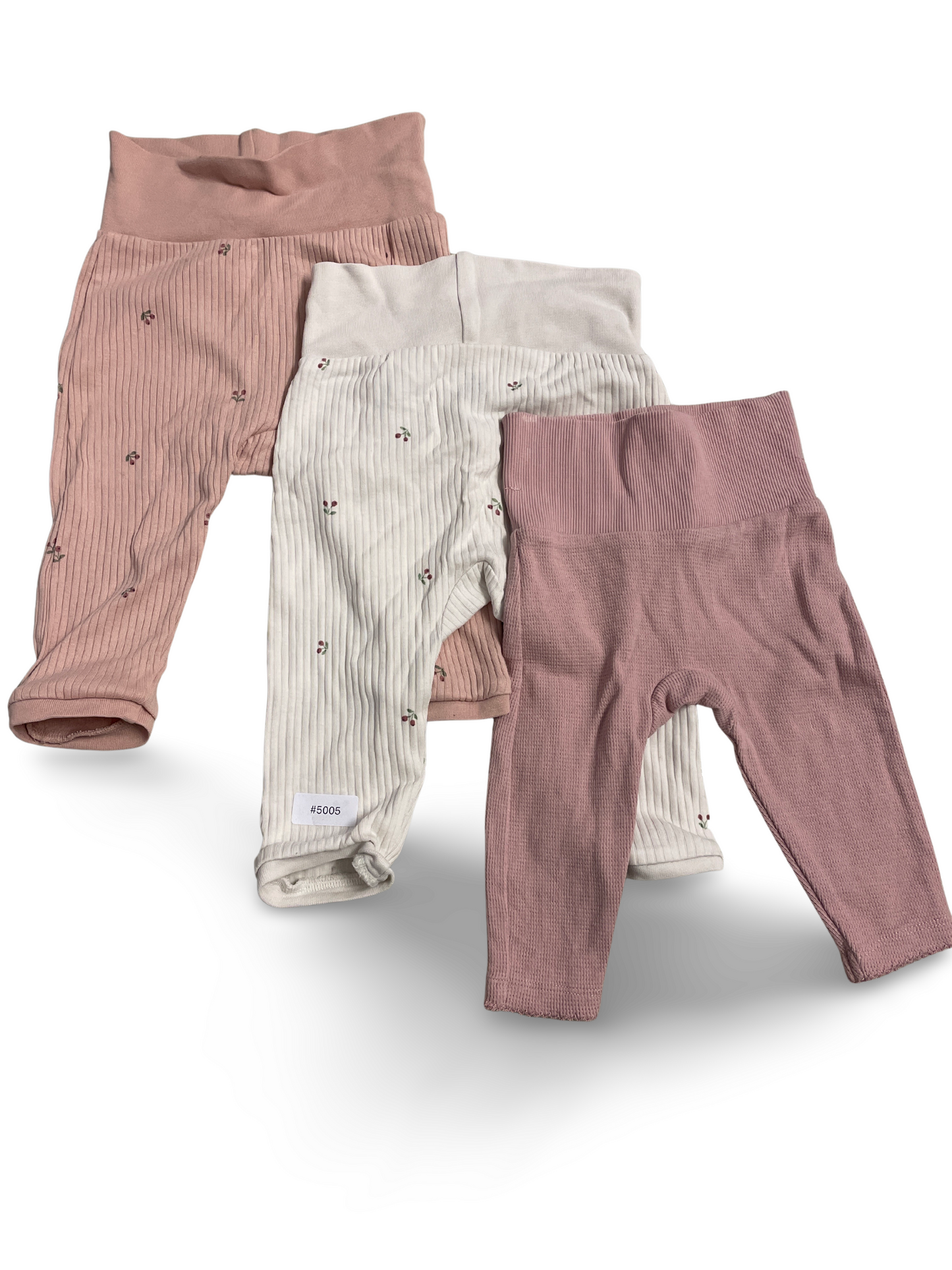3er Bundle Baby-Leggings Rosa/Weiss - Gr. 68