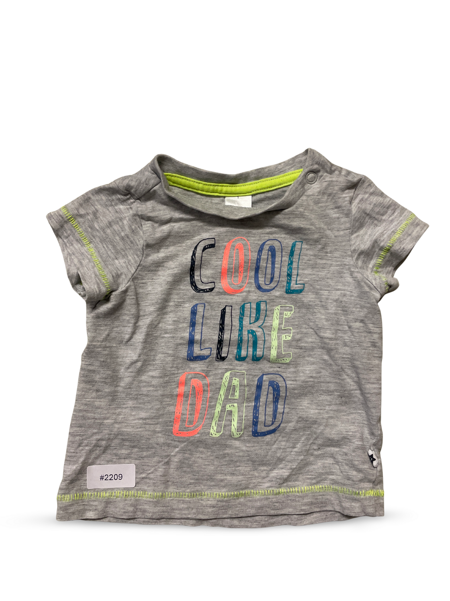 Graues Kurzarm T-Shirt mit "Cool Like Dad" Print - Gr. 68