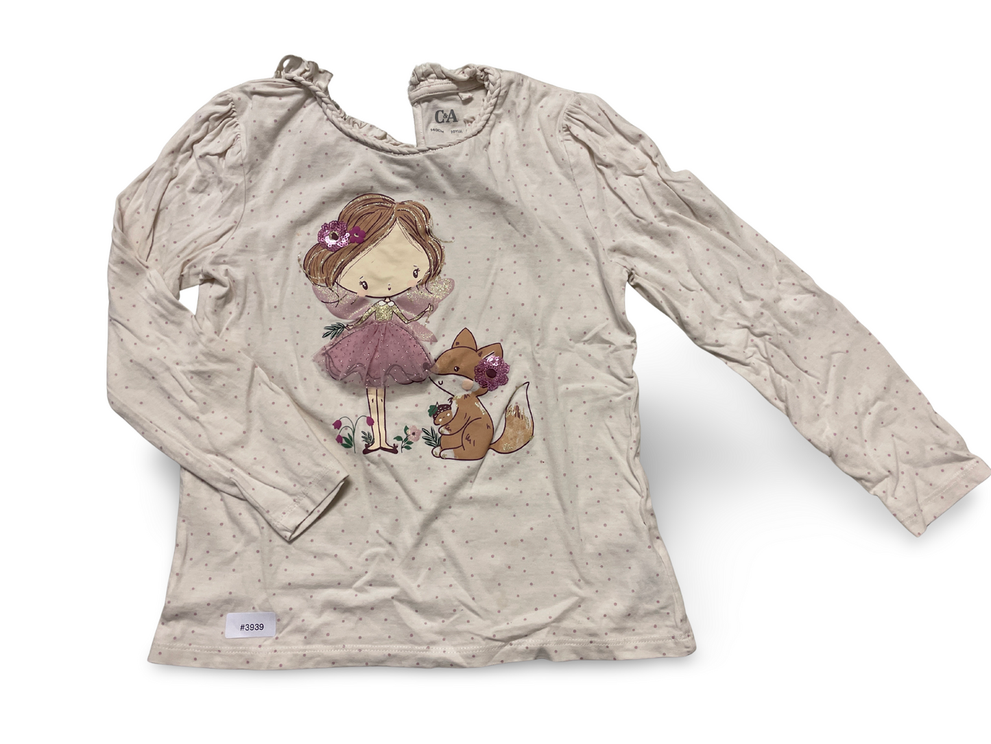 Langarmshirt mit Feen- und Fuchsprint - Gr. 140