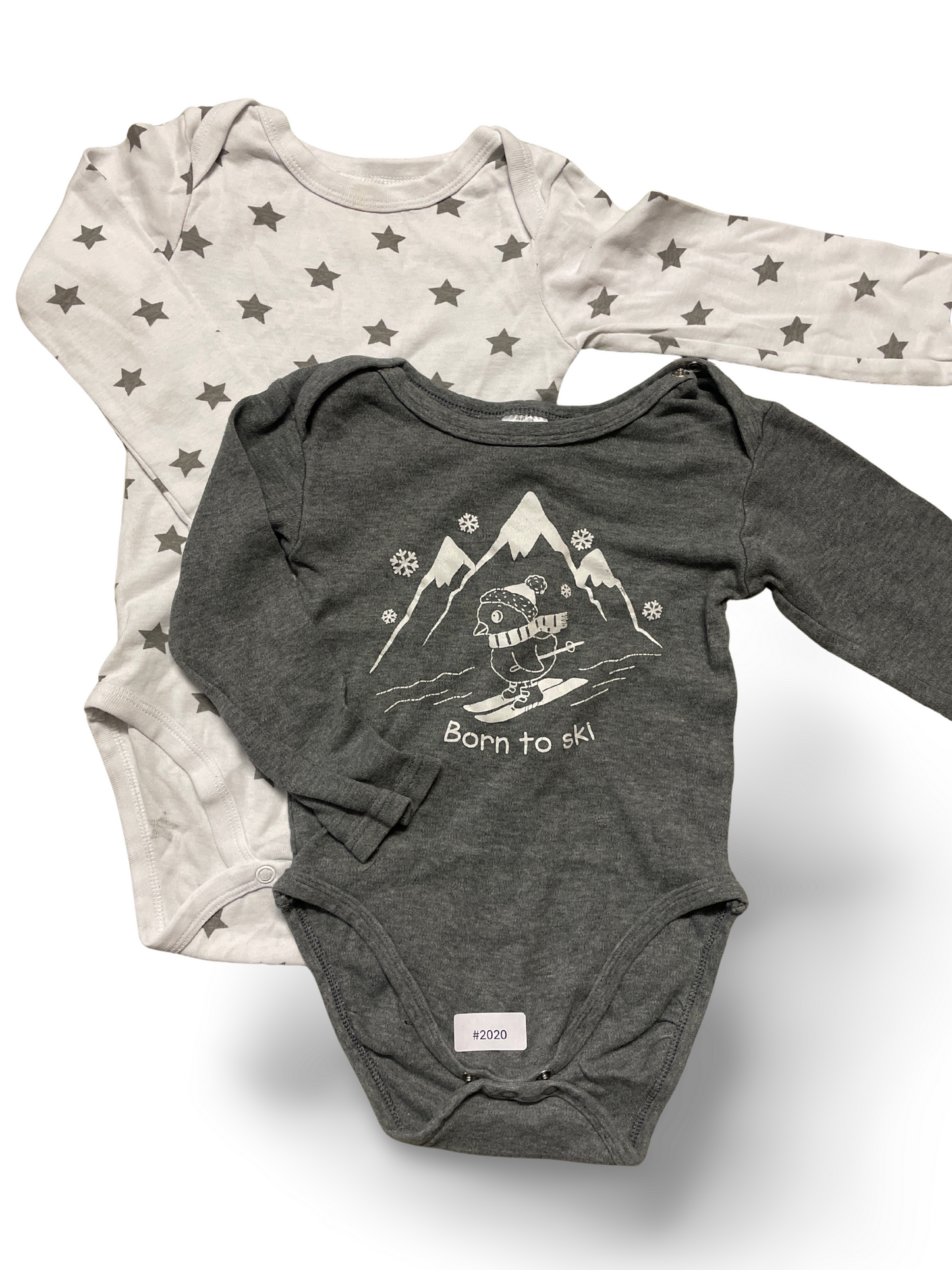 2er Bundle Langarmbodys Sterne und Ski - Gr. 86