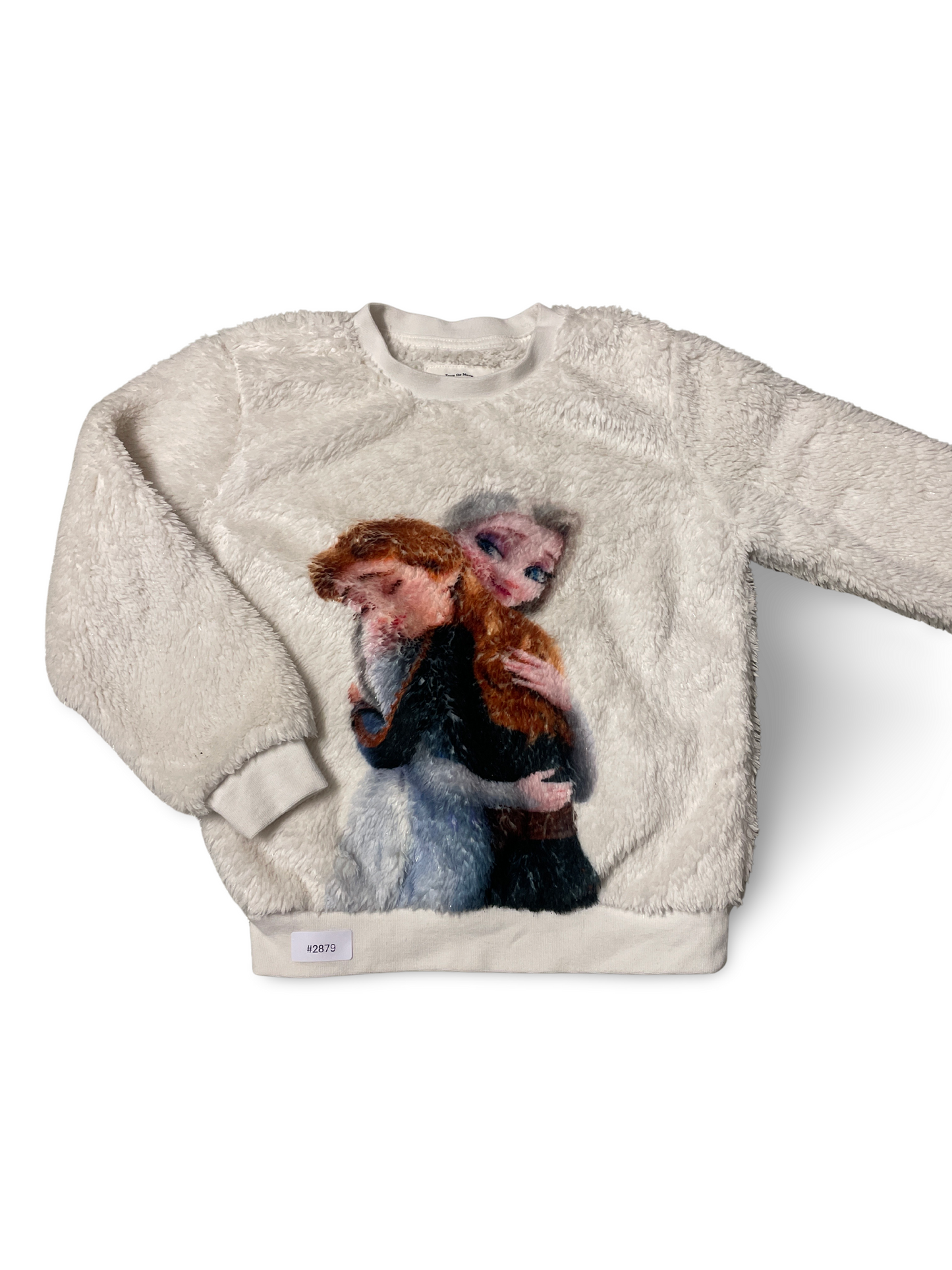 Flauschiger Kinderpullover mit Anna und Elsa - Gr. 116