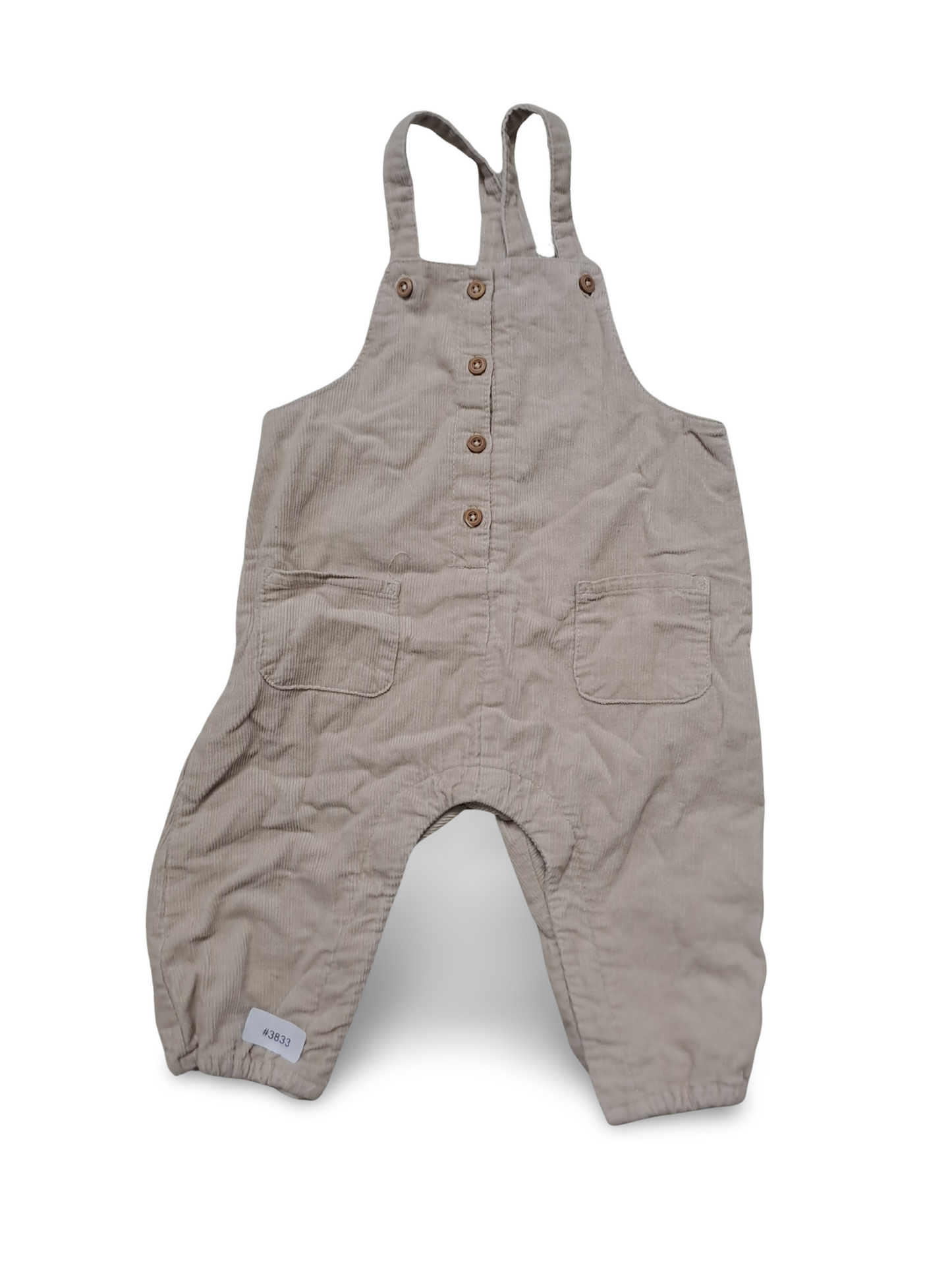 Beiger Cord Strampler mit Knopfleiste - Gr. 74