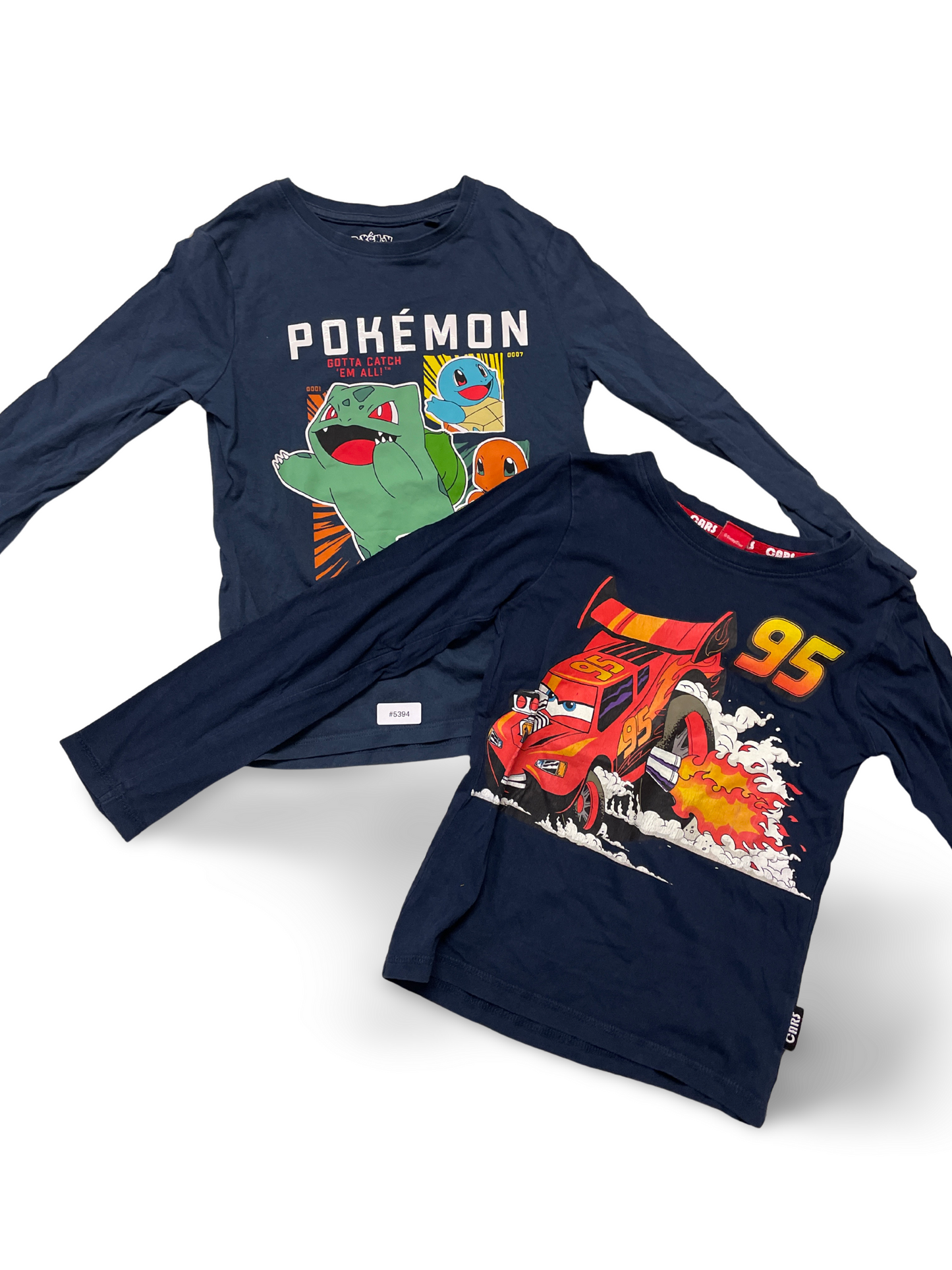 2er Bundle Langarmshirts mit Pokemon und Cars - Gr. 128