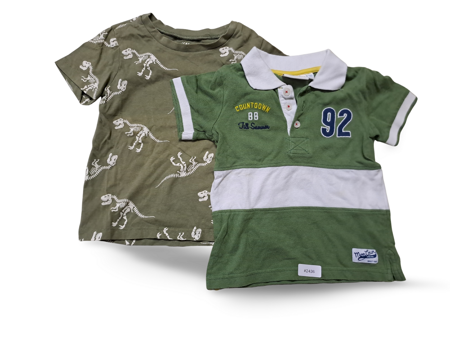 2er Bundle Poloshirt und T-Shirt mit Dinosaurier-Print - Gr. 92