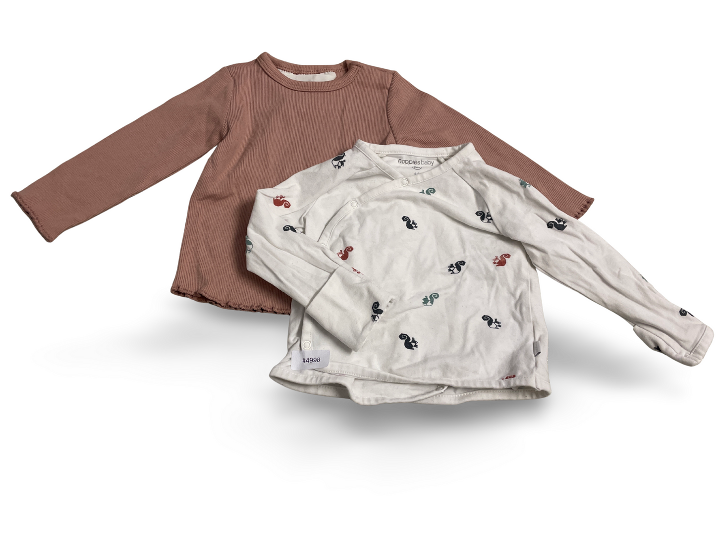 Langarmshirt und Wickelbody mit Eichhörnchenprint - Gr. 68