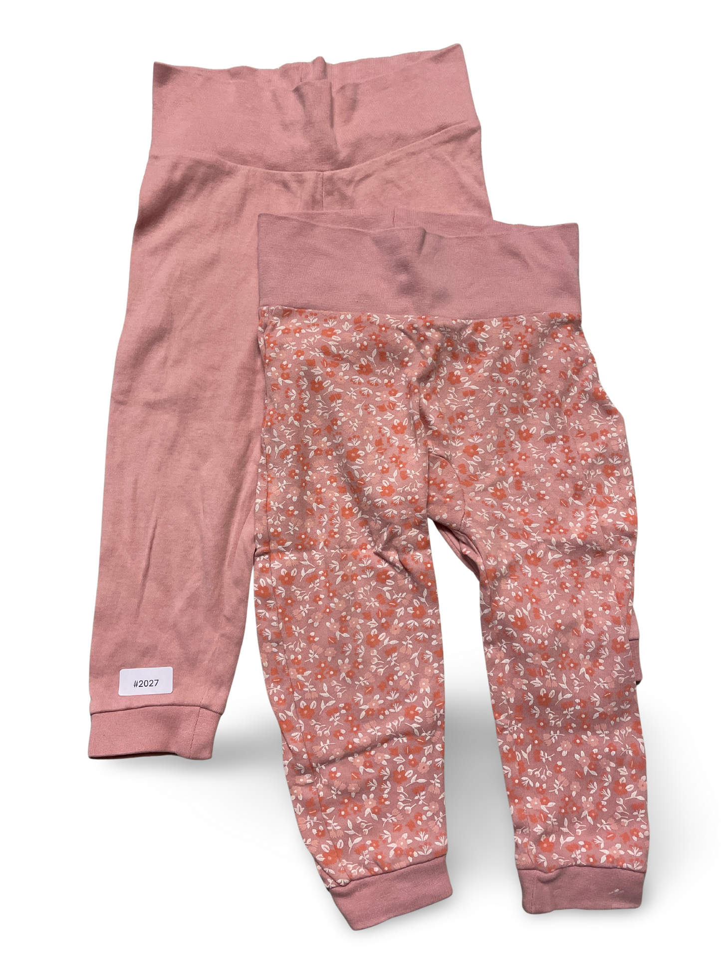 2er Bundle Leggings Rosa mit Blumenmuster - Gr. 86