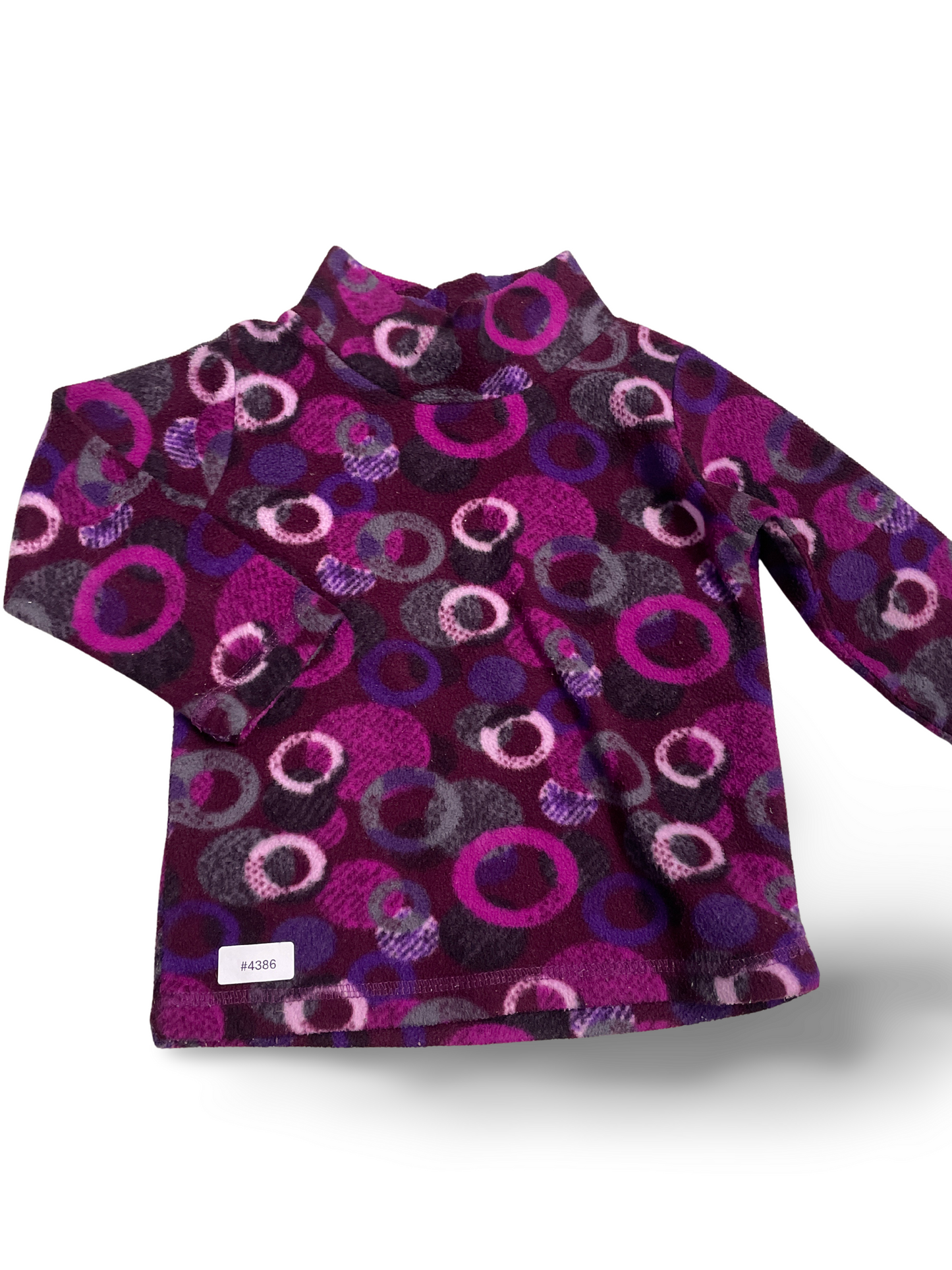 Fleeceshirt mit Rollkragen und Kreisprint - Gr. 92