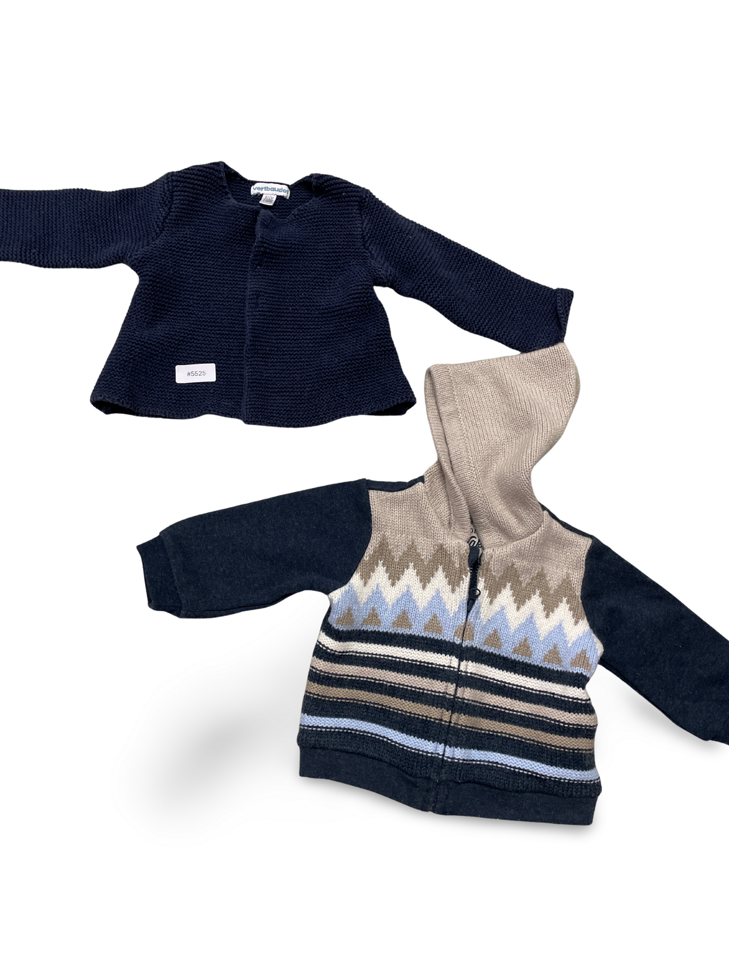 Gestrickte Kapuzenjacke mit Reissverschluss - Gr. 62