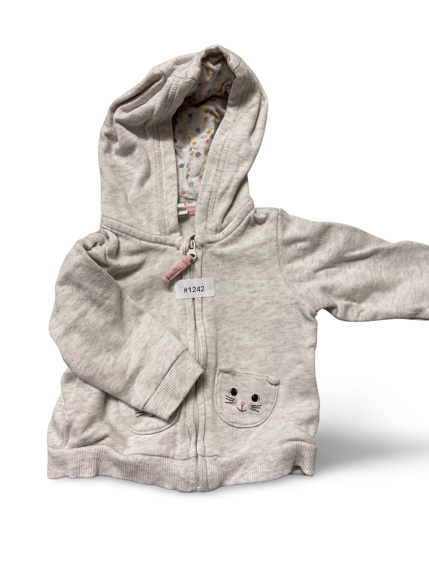 Kapuzenjacke mit Katzenmotiv - Gr. 62