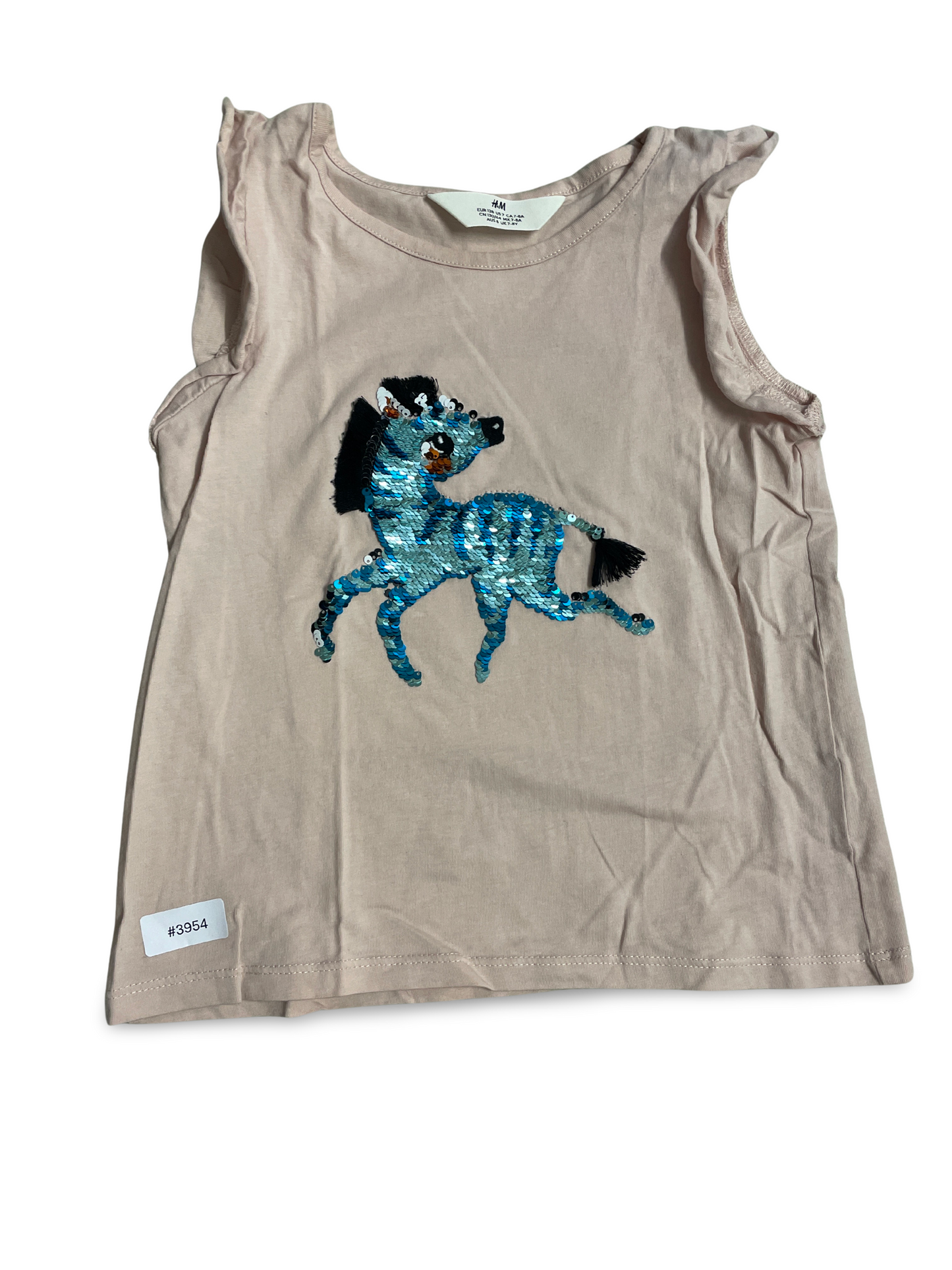 Ärmelloses Shirt mit Paillettenpferd - Gr. 128