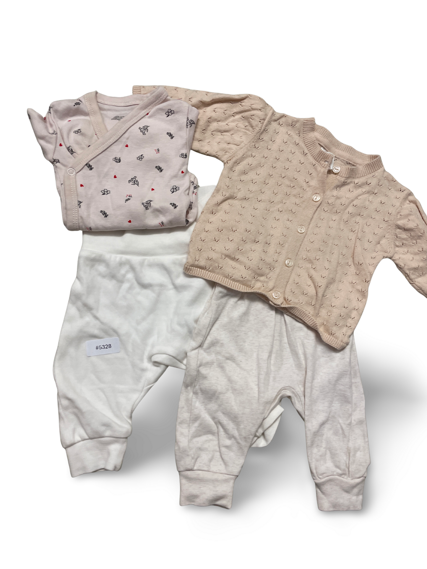 2er Bundle Strumpfhosen mit Wickelbody und Strickjacke - Gr. 50