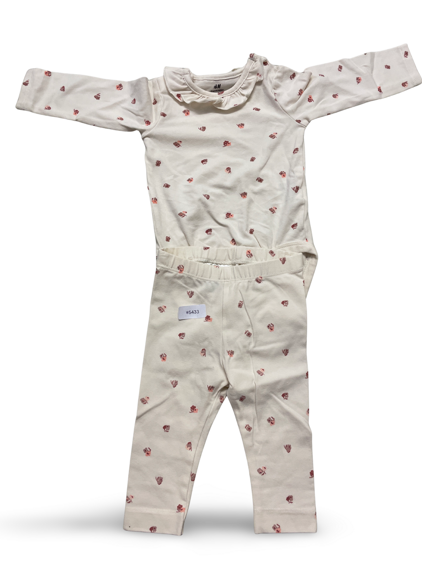 Langarmbody und Leggings mit rosa Blumenprint - Gr. 74