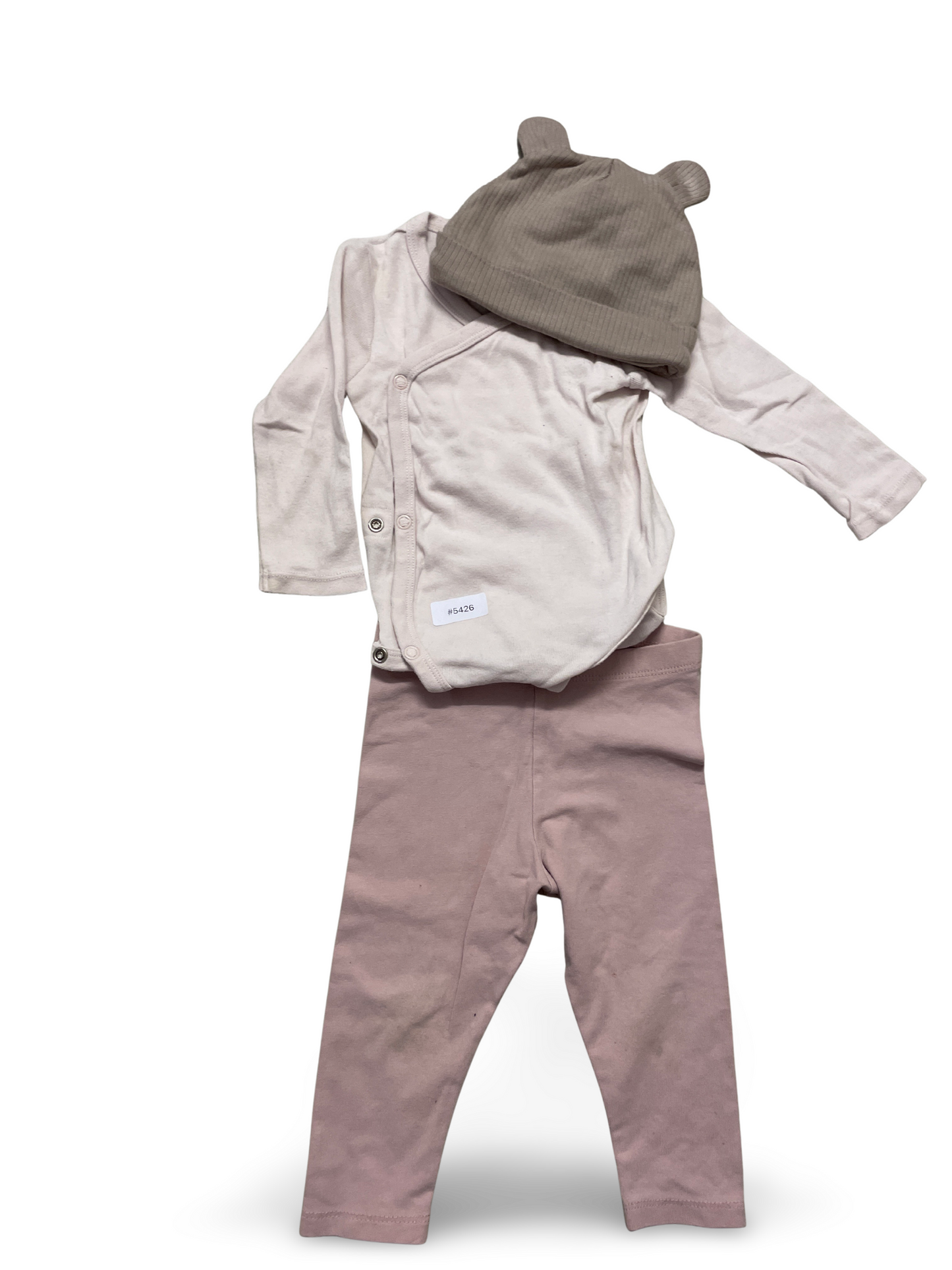 3-teiliges Babyset Wickelbody, Leggings und Mütze - Gr. 74