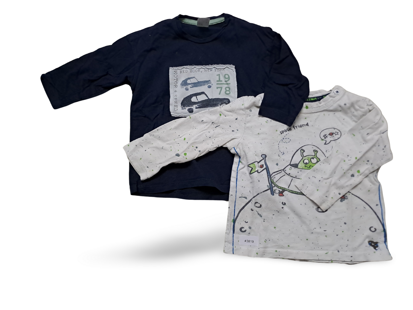 2er Bundle Langarmshirts mit Auto- und Alienmotiv - Gr. 80