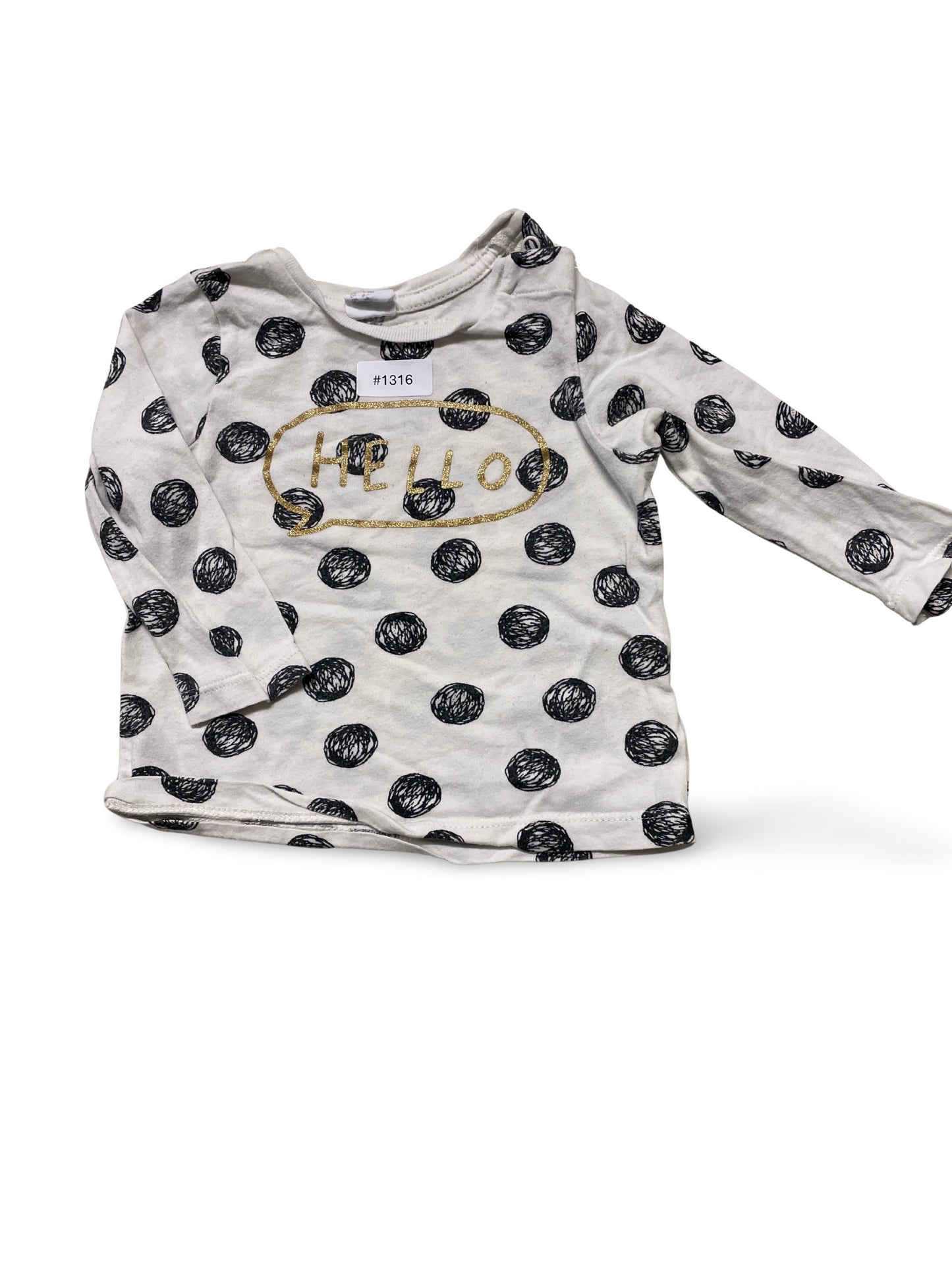 T-Shirt mit Punkten und Aufschrift - Gr. 68