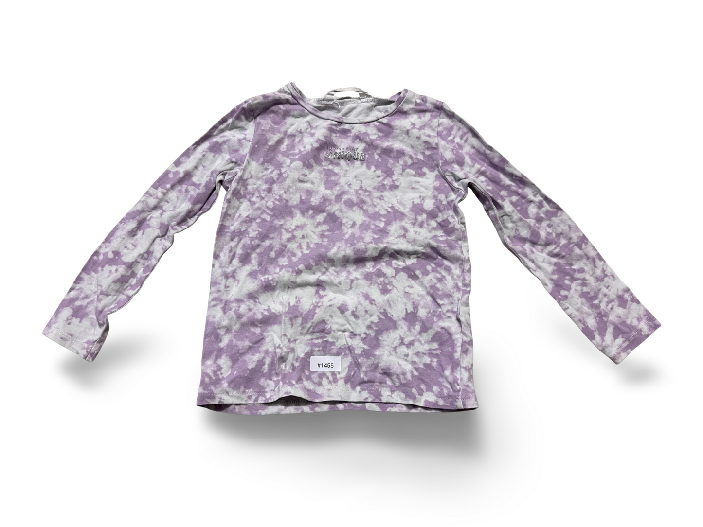 Langarmshirt lila-weiss Batik - Gr. 110