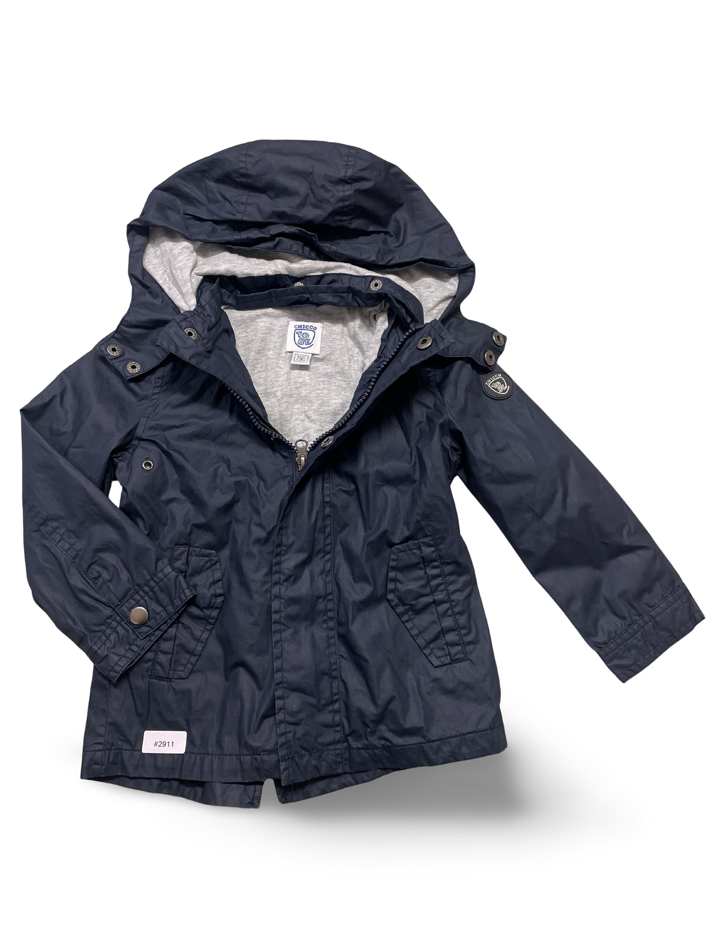 Dunkelblaue Regenjacke mit Kapuze - Gr. 98