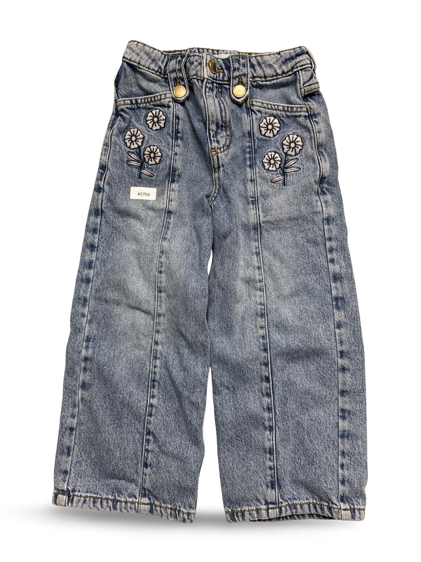 Jeanshose mit Blumenstickerei - Gr. 116