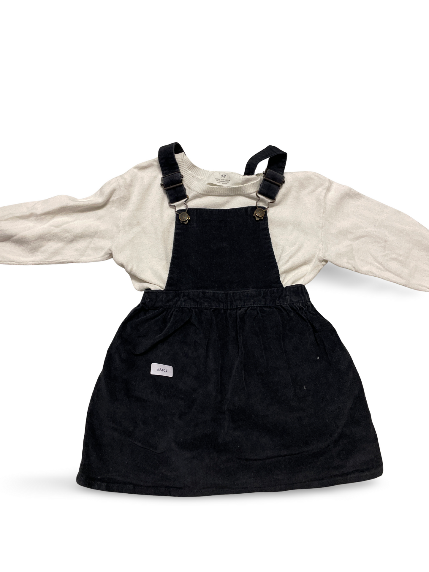 Latzkleid mit weissem Langarmshirt - Gr. 110