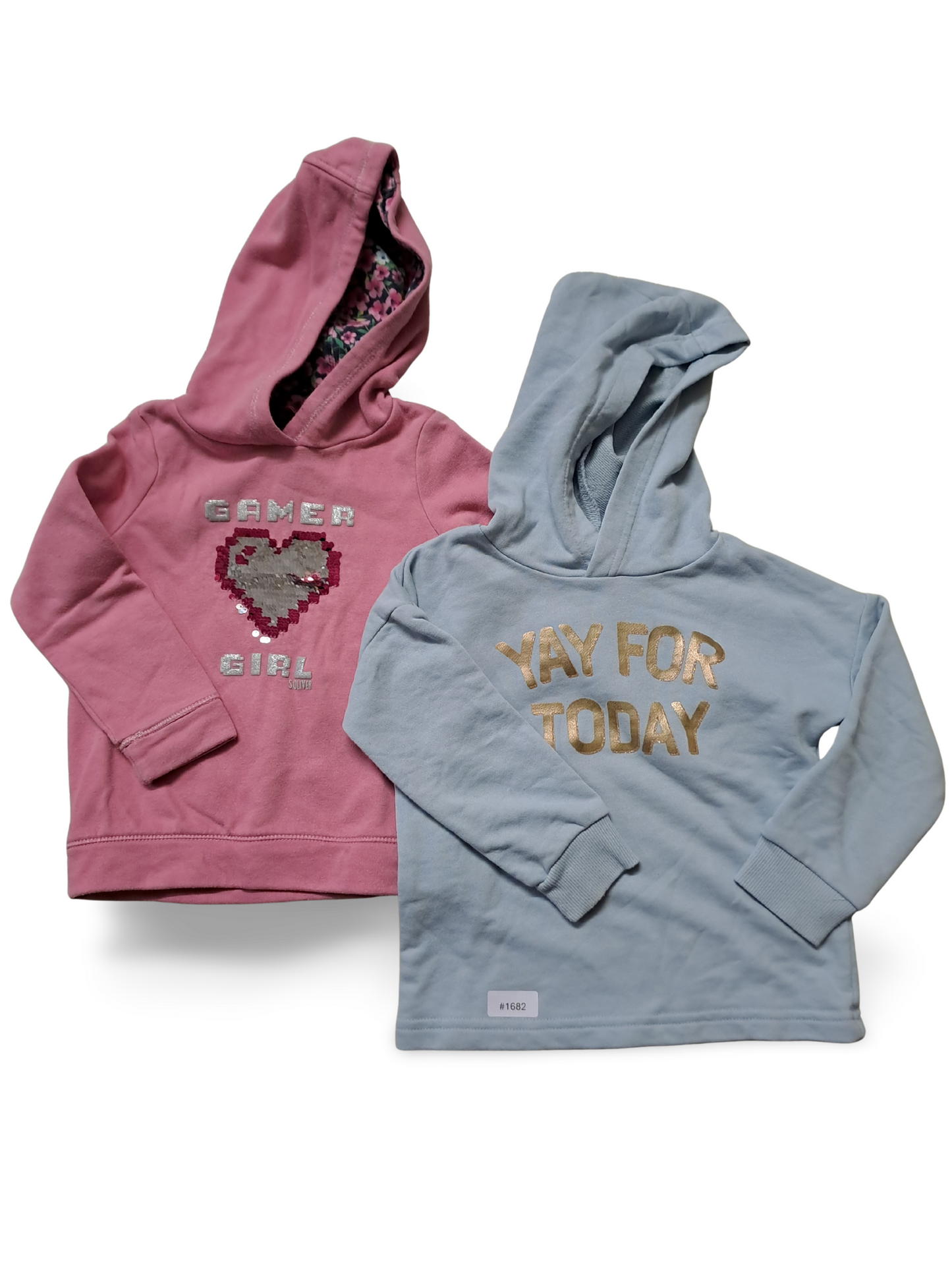 2er Bundle Kapuzenpullover Rosa und Hellblau mit Motiv - Gr. 92