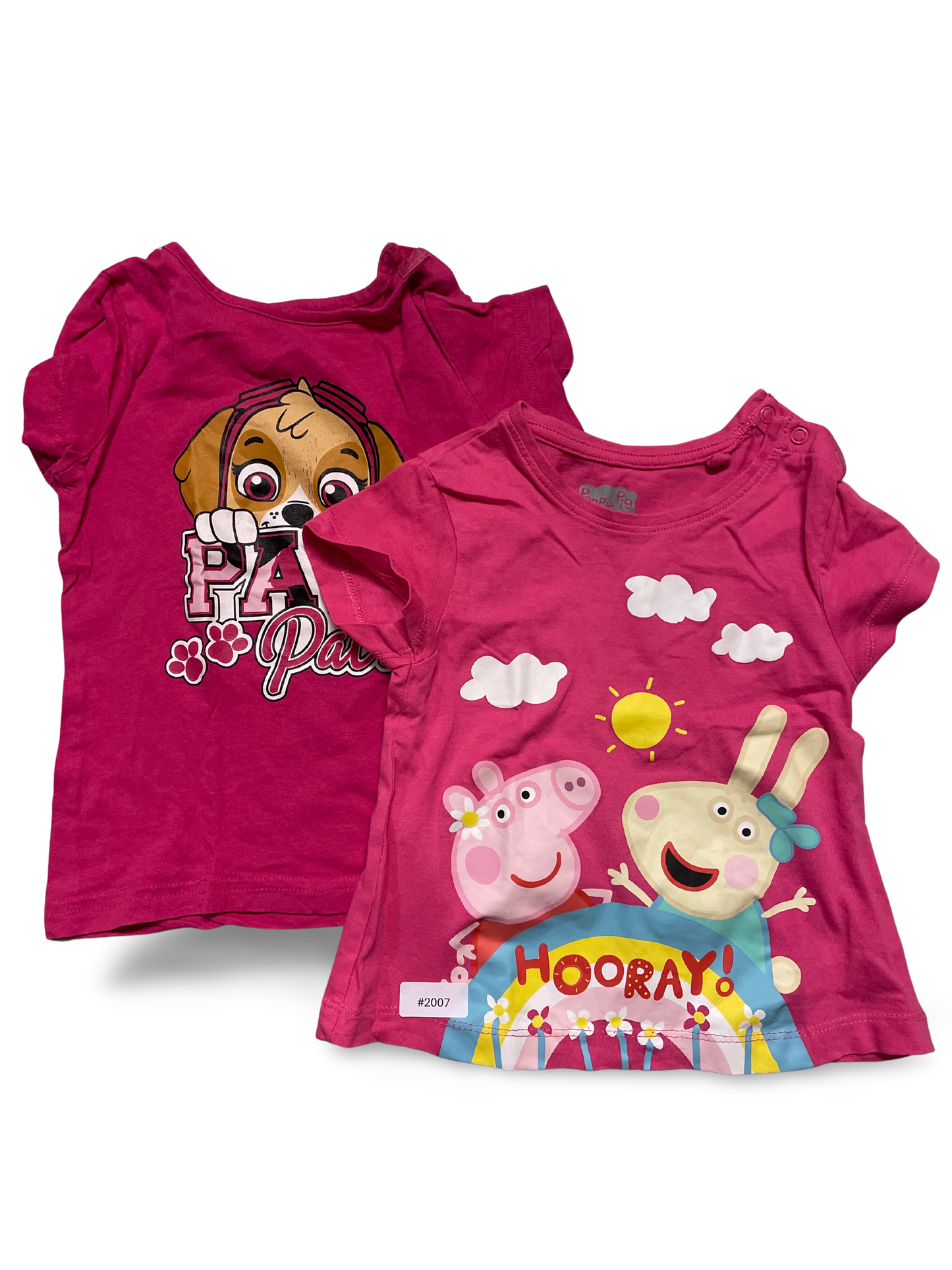 2er Bundle T-Shirts mit Peppa Pig und Paw Patrol - Gr. 86