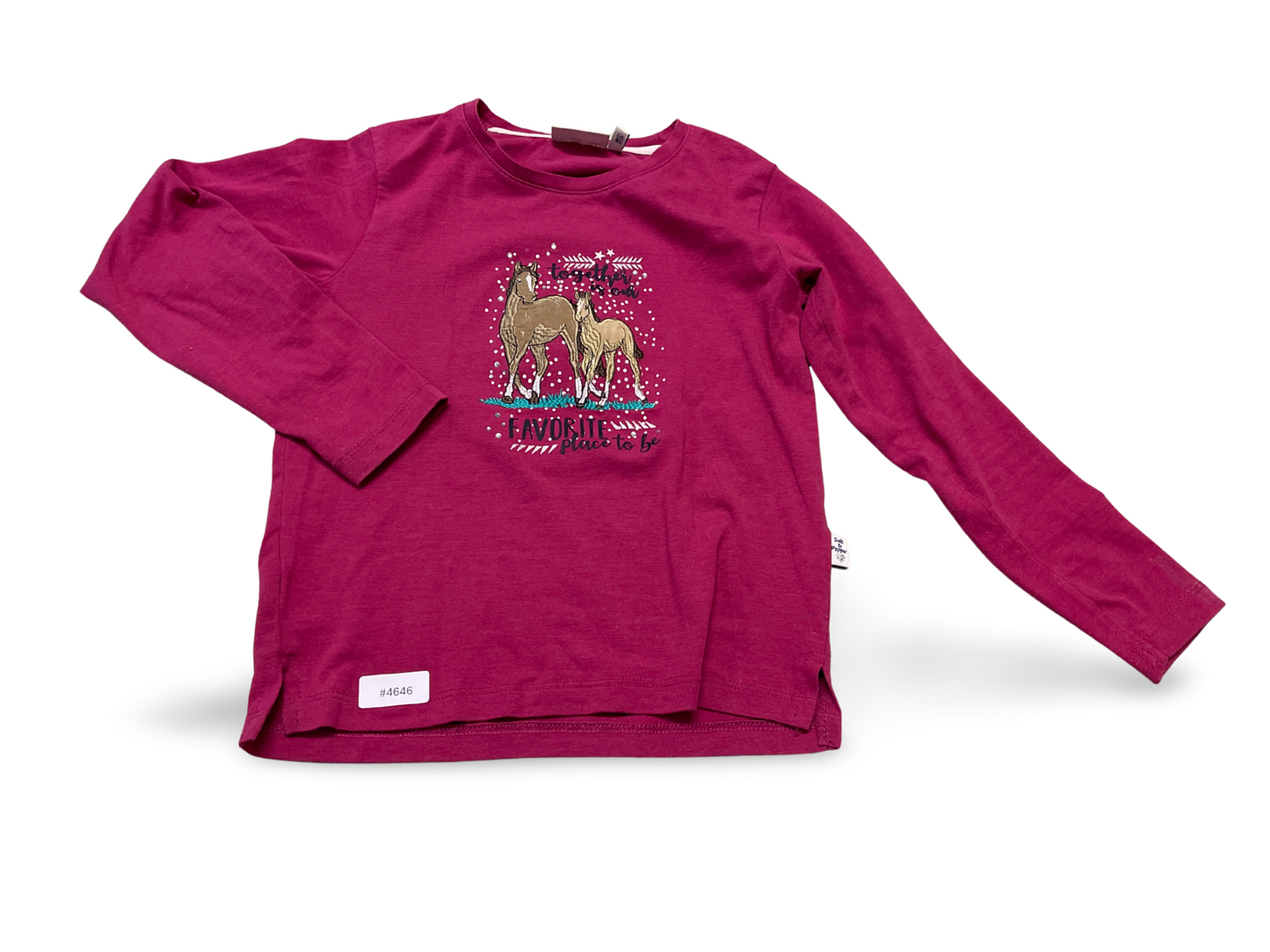 Mädchen-Langarmshirt mit Pferdeprint - Gr. 116