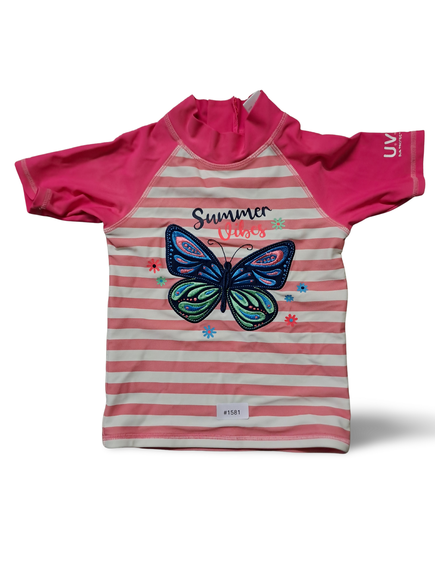 UV-Shirt gestreift mit Schmetterling - Gr. 98