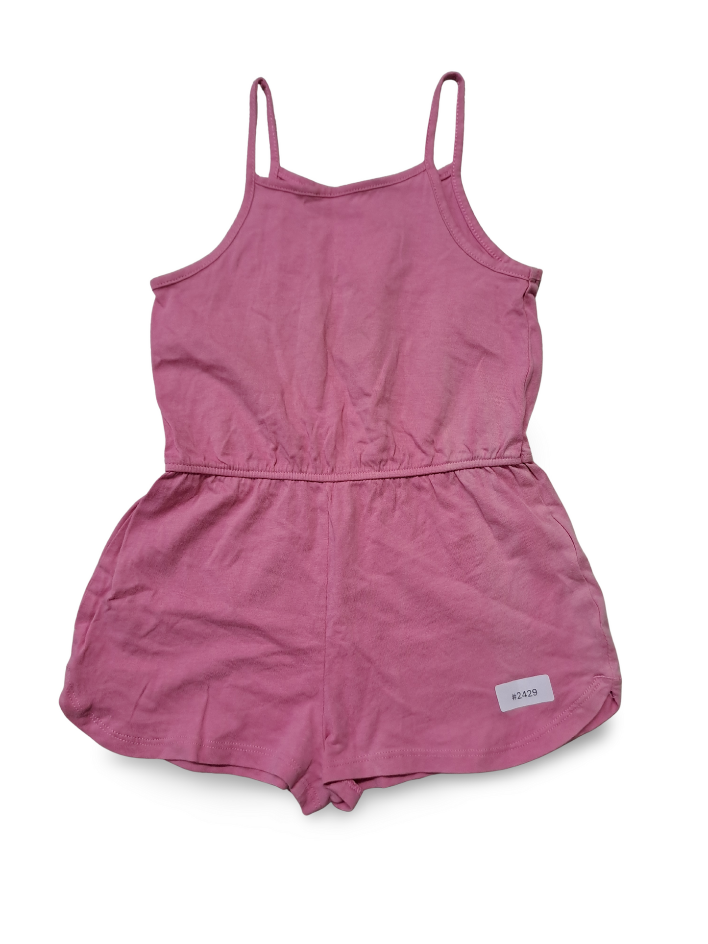 Rosa Strampler mit Spaghettiträgern - Gr. 92