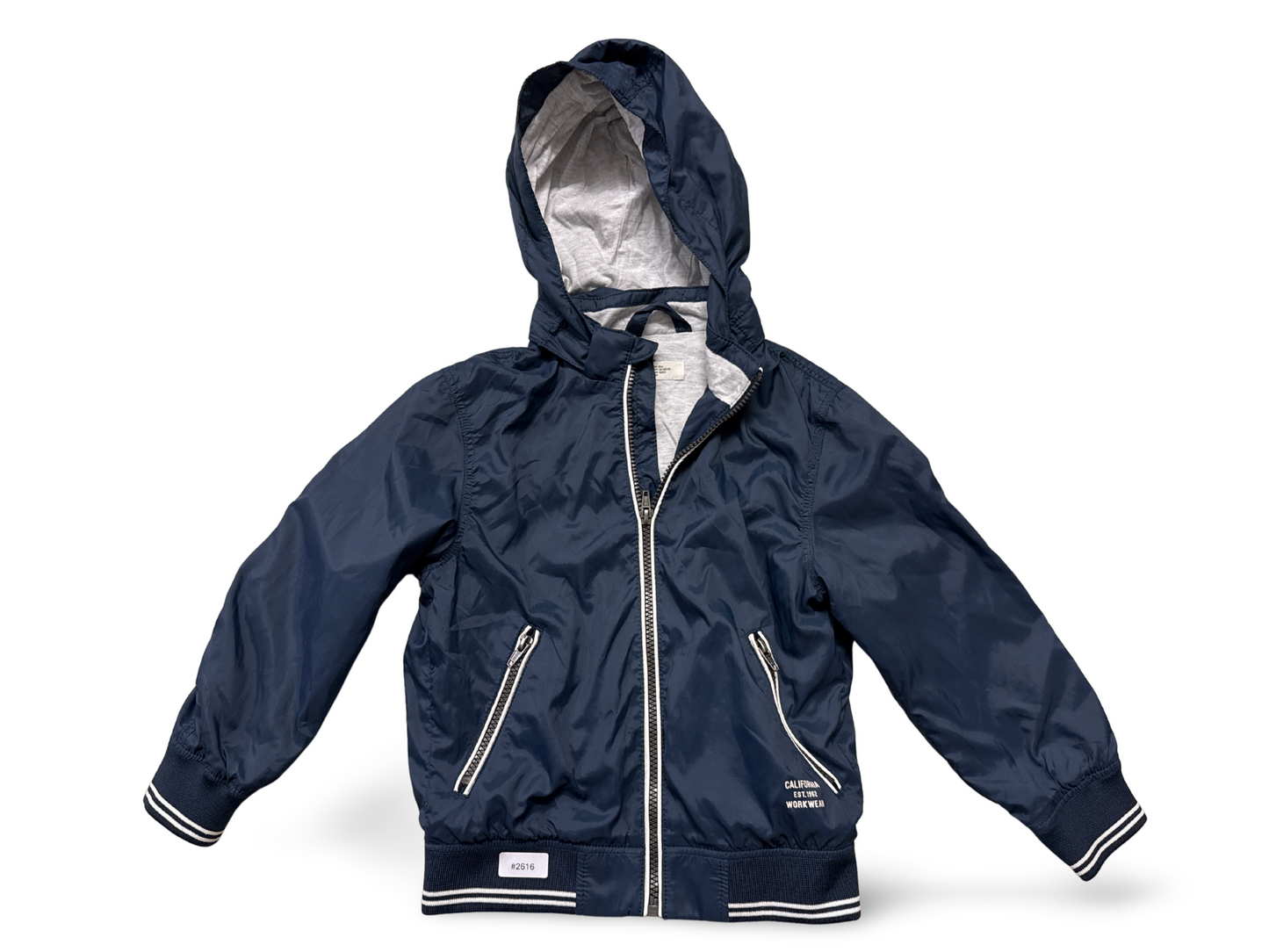 Dunkelblaue Kapuzenjacke - Gr. 116