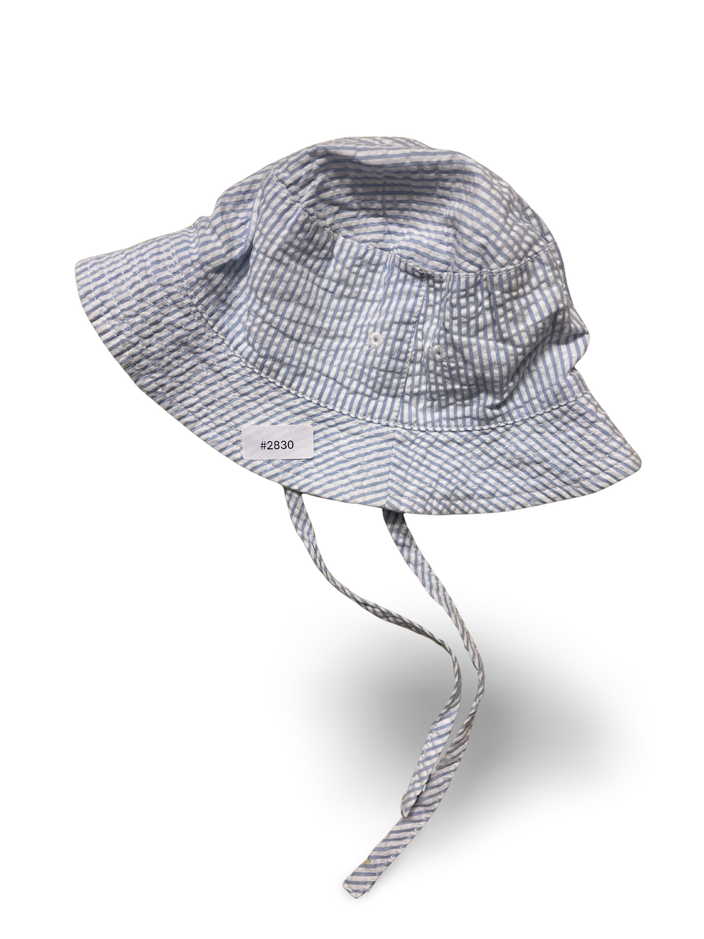 Babymütze Sonnenhut gestreift mit Kinnband - Gr. 80