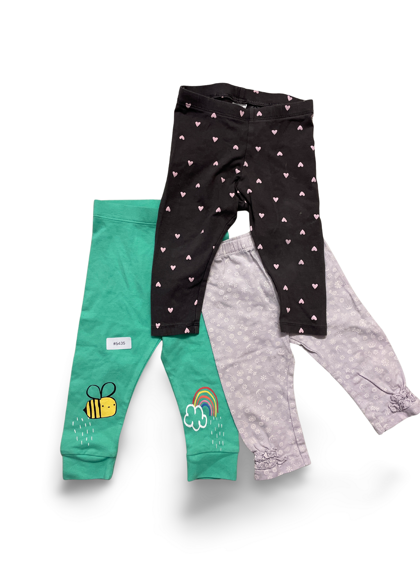 3er Bundle Leggings Herzen, Biene und Blumen - Gr. 74