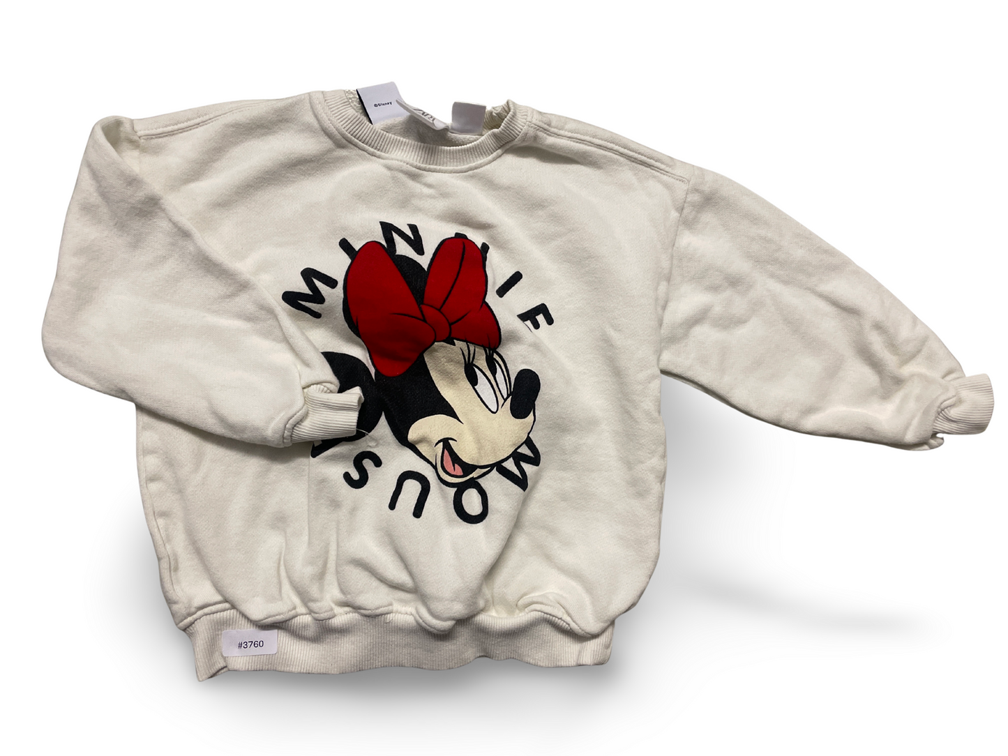 Weisses Sweatshirt mit Minnie‑Aufdruck - Gr. 110