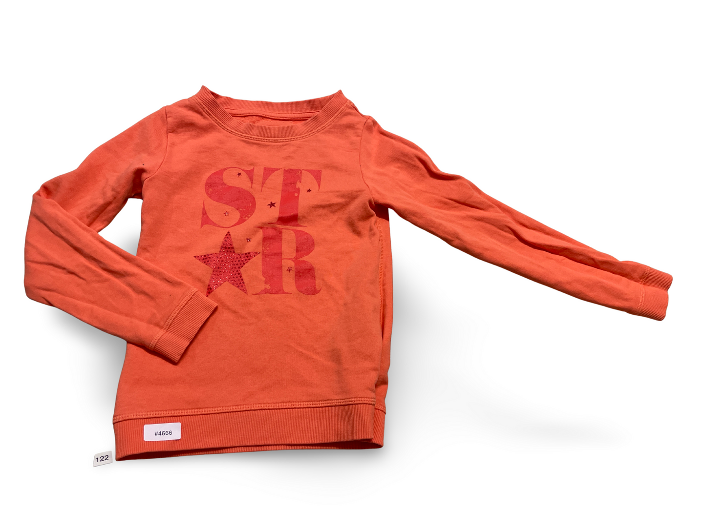 Orange Langarm Sweatshirt mit Stern-Print - Gr. 122
