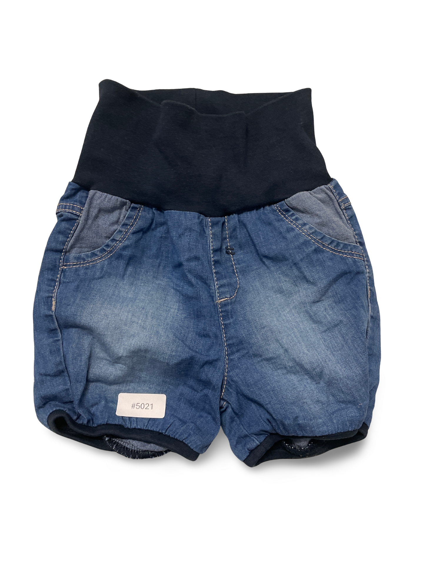 Jeansshorts mit hohem Bauchbündchen - Gr. 68