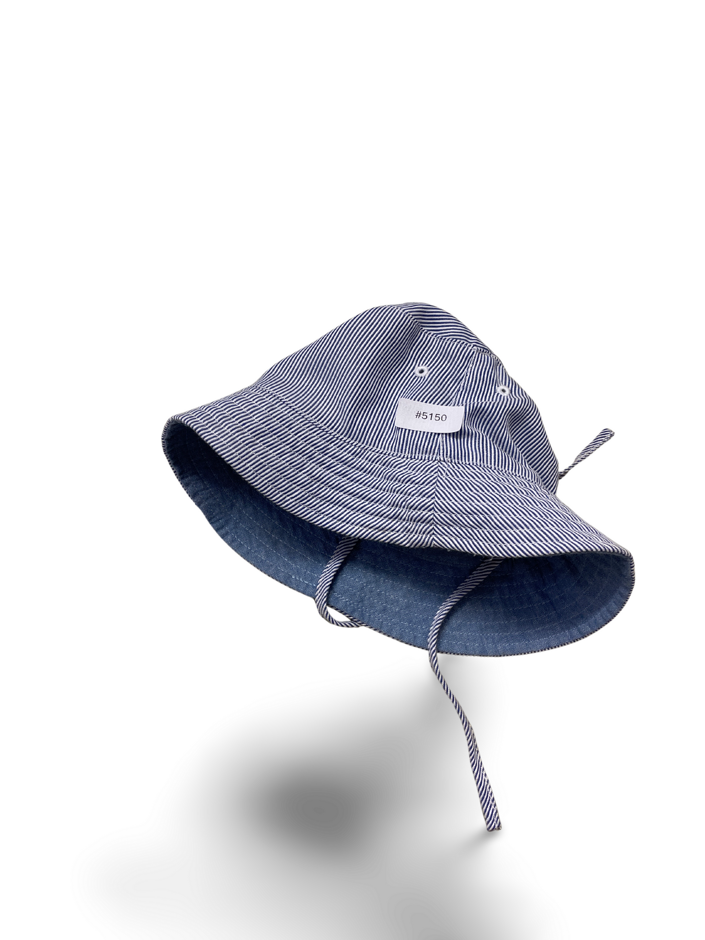 Blau-weiss gestreifter Fischerhut - Gr. 80
