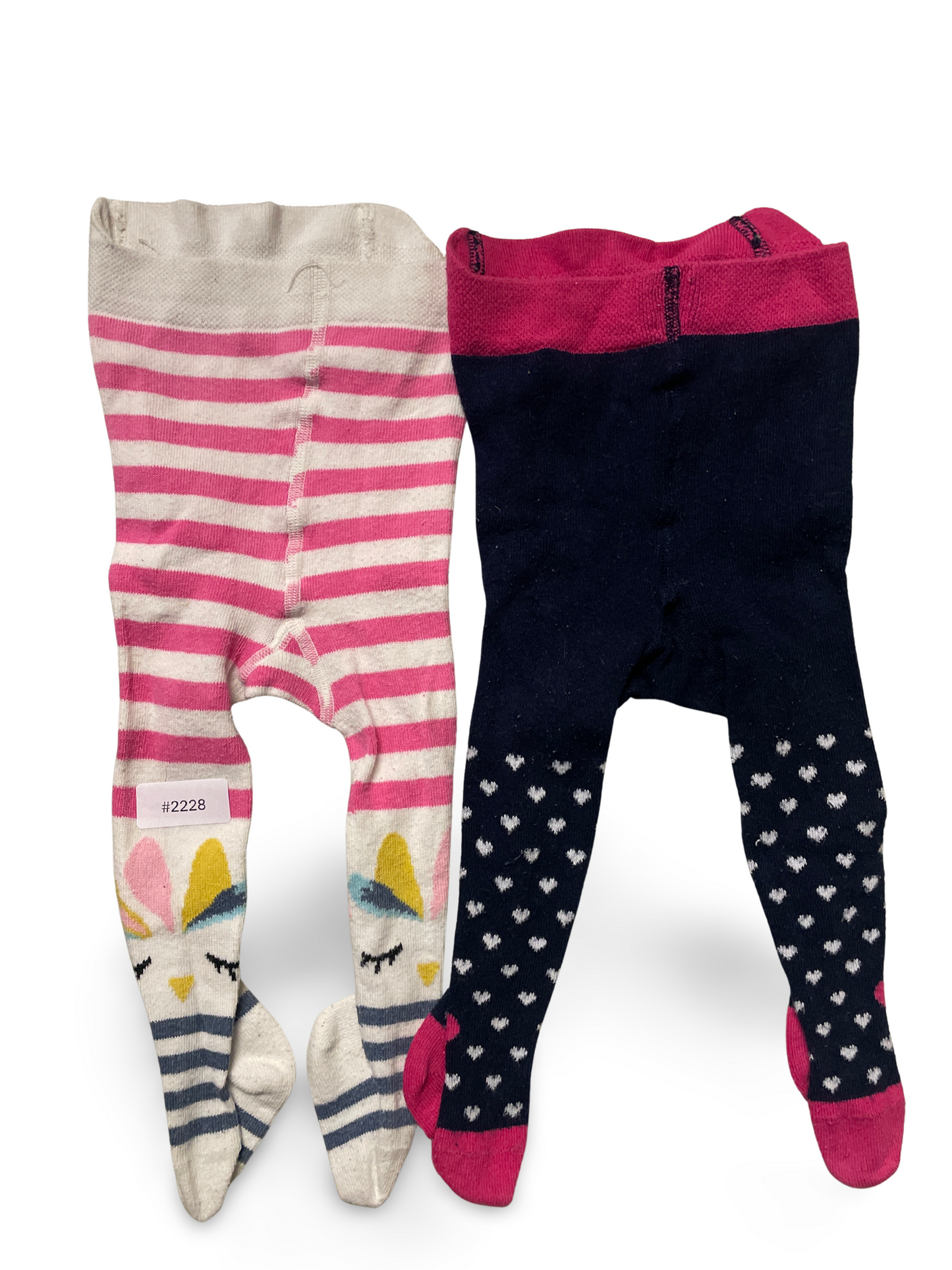 2er Bundle Strumpfhosen gestreift und Herzchen - Gr. 62