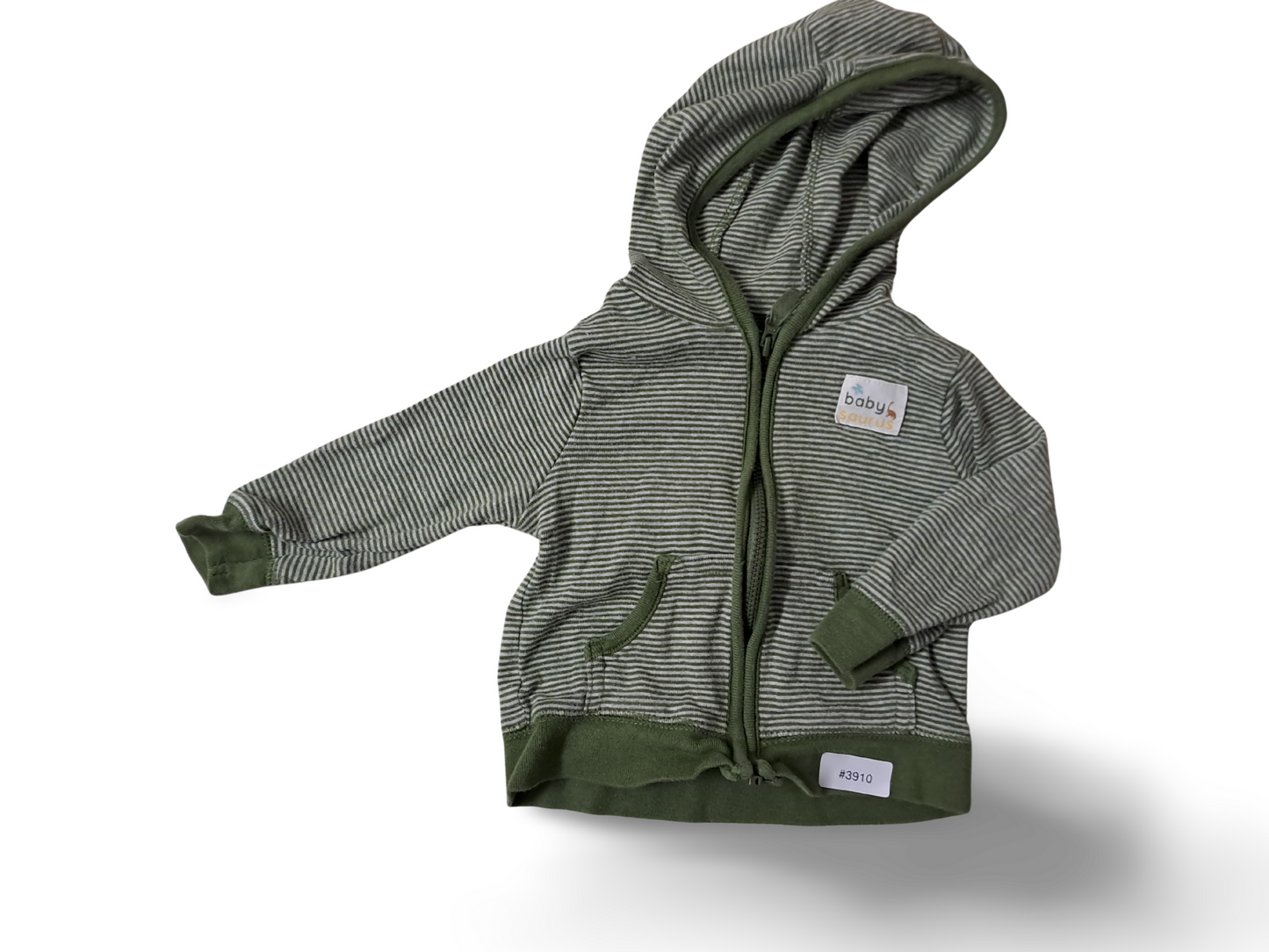 Grün gestreifte Kapuzenjacke - Gr. 56