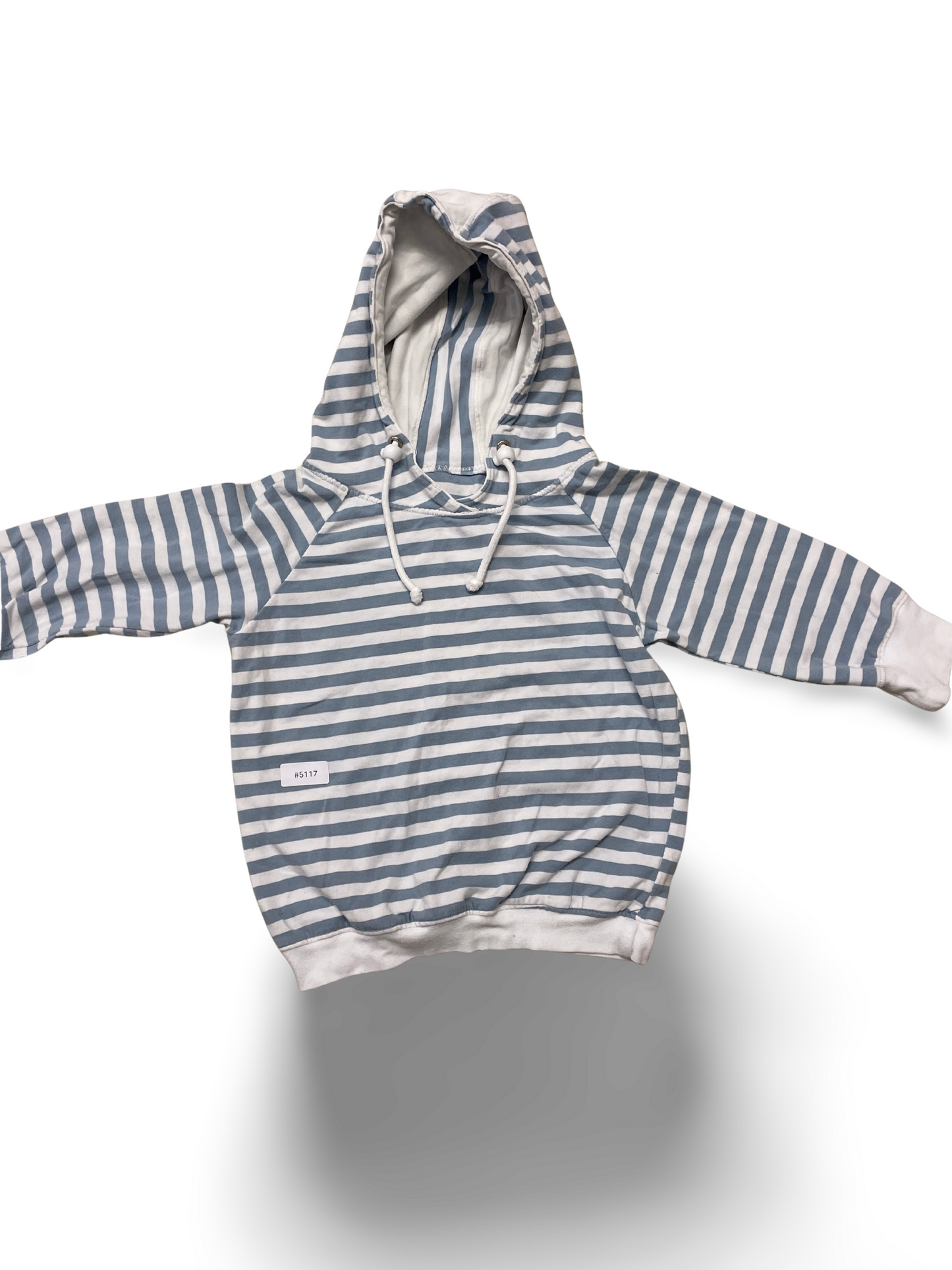 Gestreifter Kapuzenpullover mit Kordel - Gr. 110