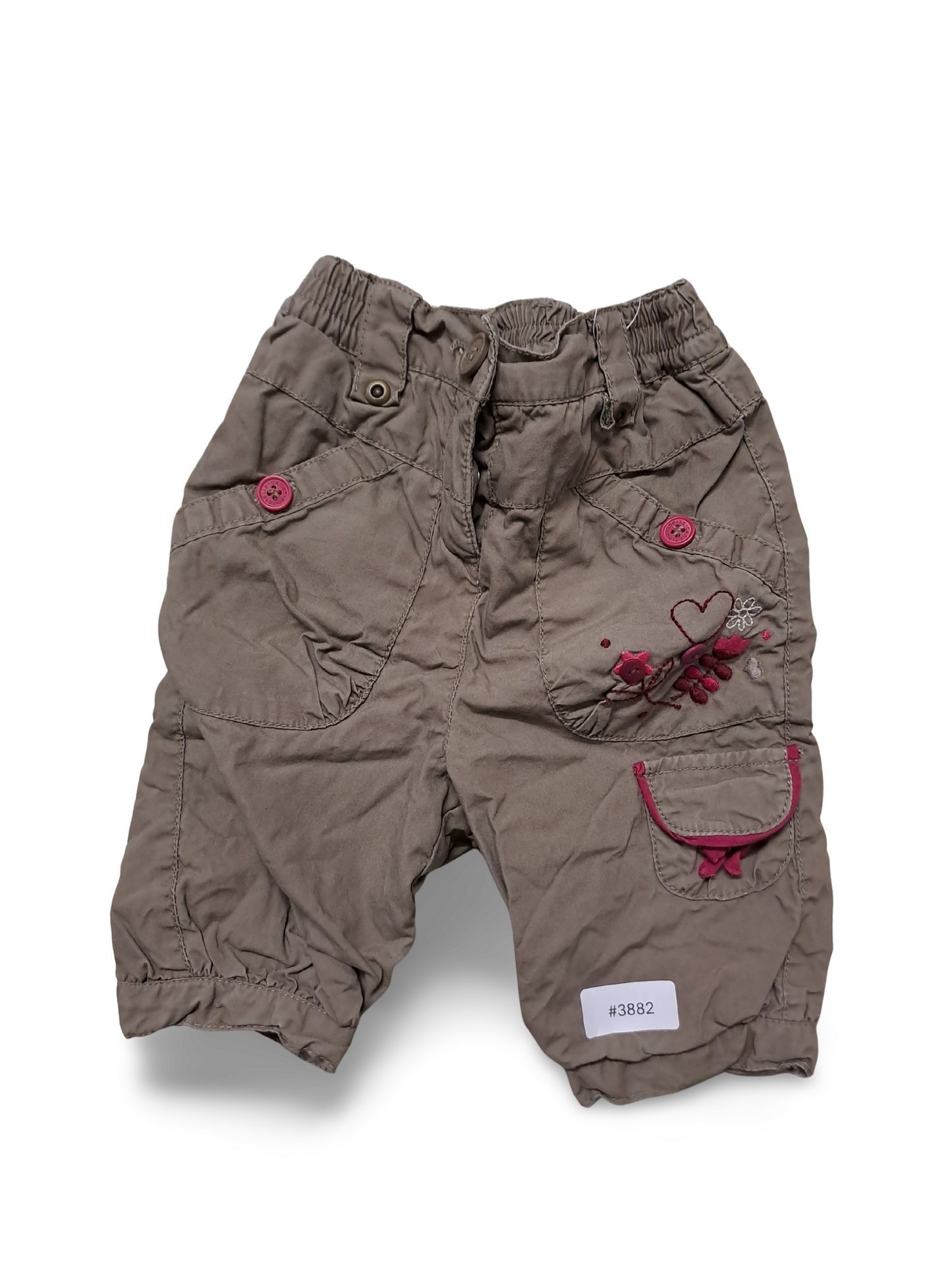 Babyhose mit Blumenstickerei - Gr. 62